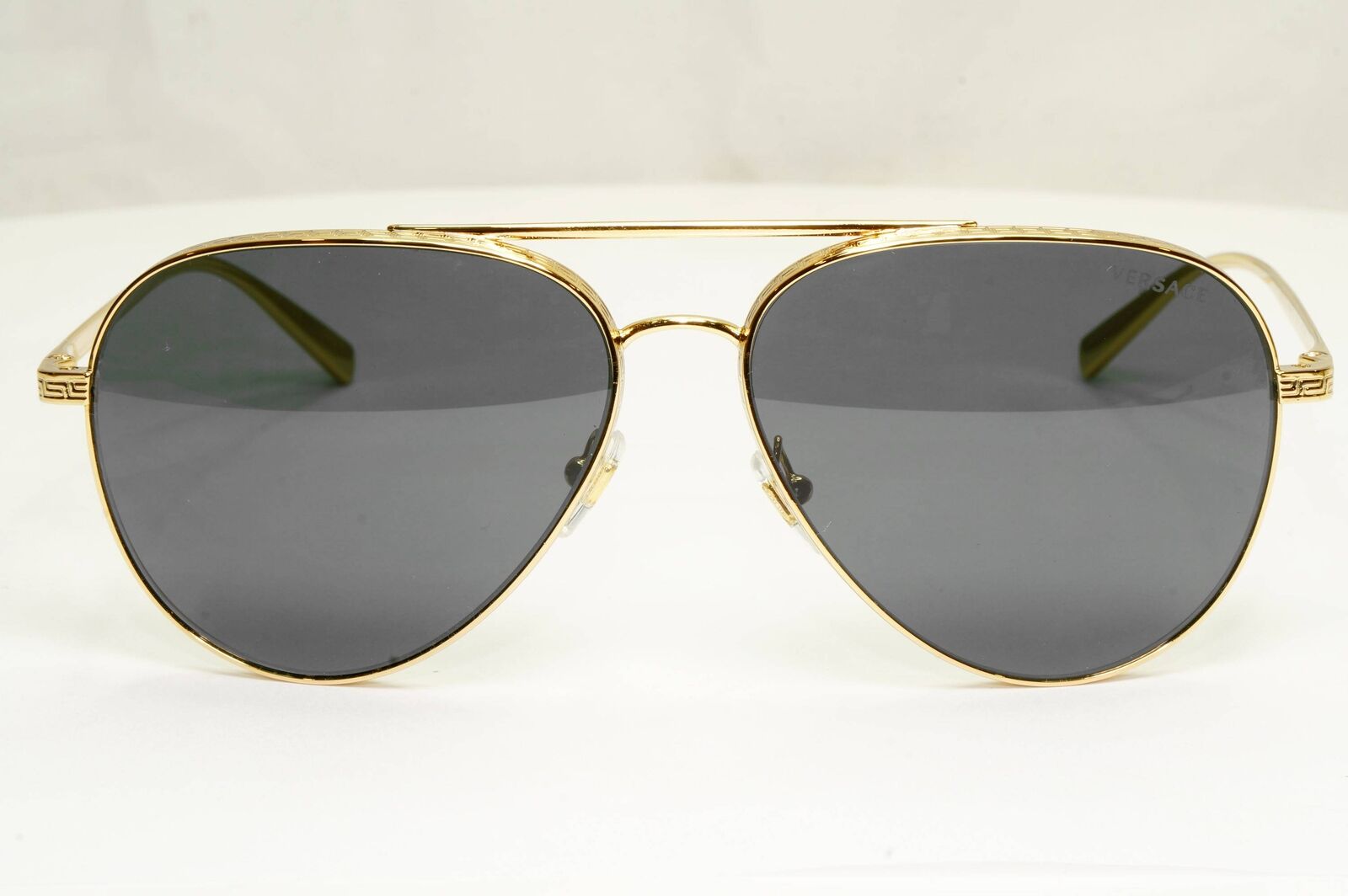 Versace Sunglasses Gold Pilot Metal Black Grey MOD VE 2217 1002/87 59mm