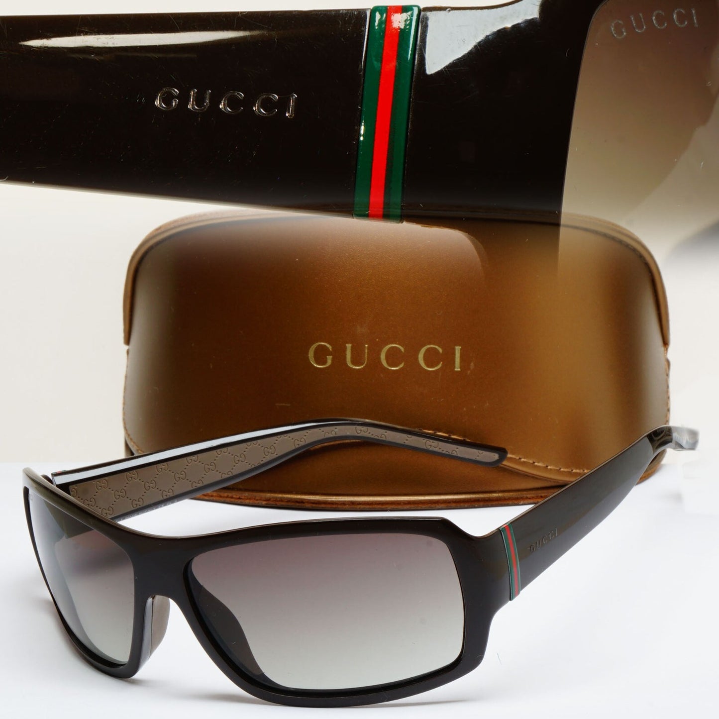 Gucci Sunglasses 2007 Vintage Dark Brown Wrap Gradient GG 1012/S COKDB 140325
