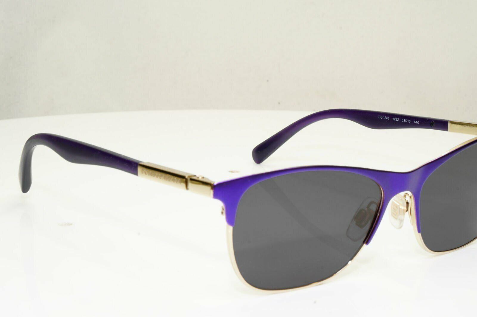 Dolce & Gabbana Gold Violet Purple Rectangle Metal Sunglasses DG 1246 1222 30197