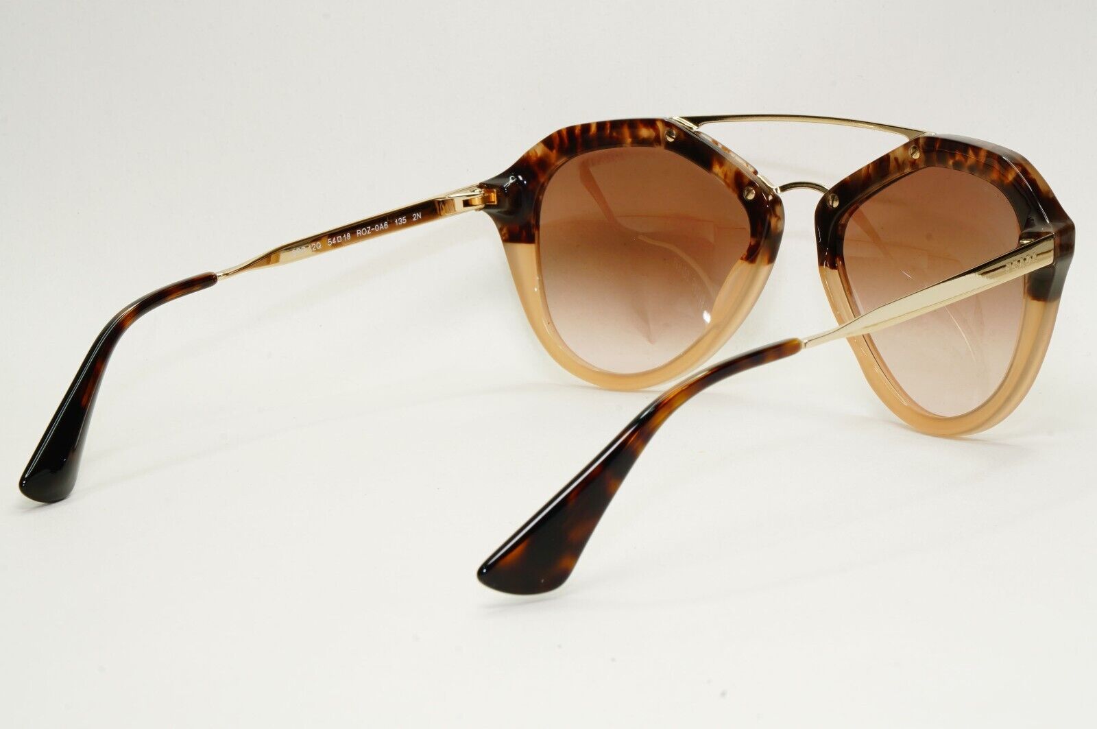 Prada Sunglasses 2014 Cinema Brown Gradient Gold Square PR12QS SPR 12Q ROZ-0A6