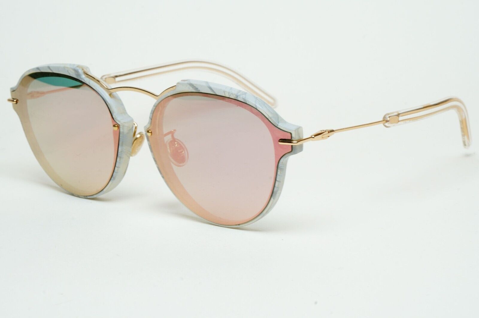 Dior Sunglasses Gold Grey Pale Pink Mirror Eclat GB70J 60mm 120125