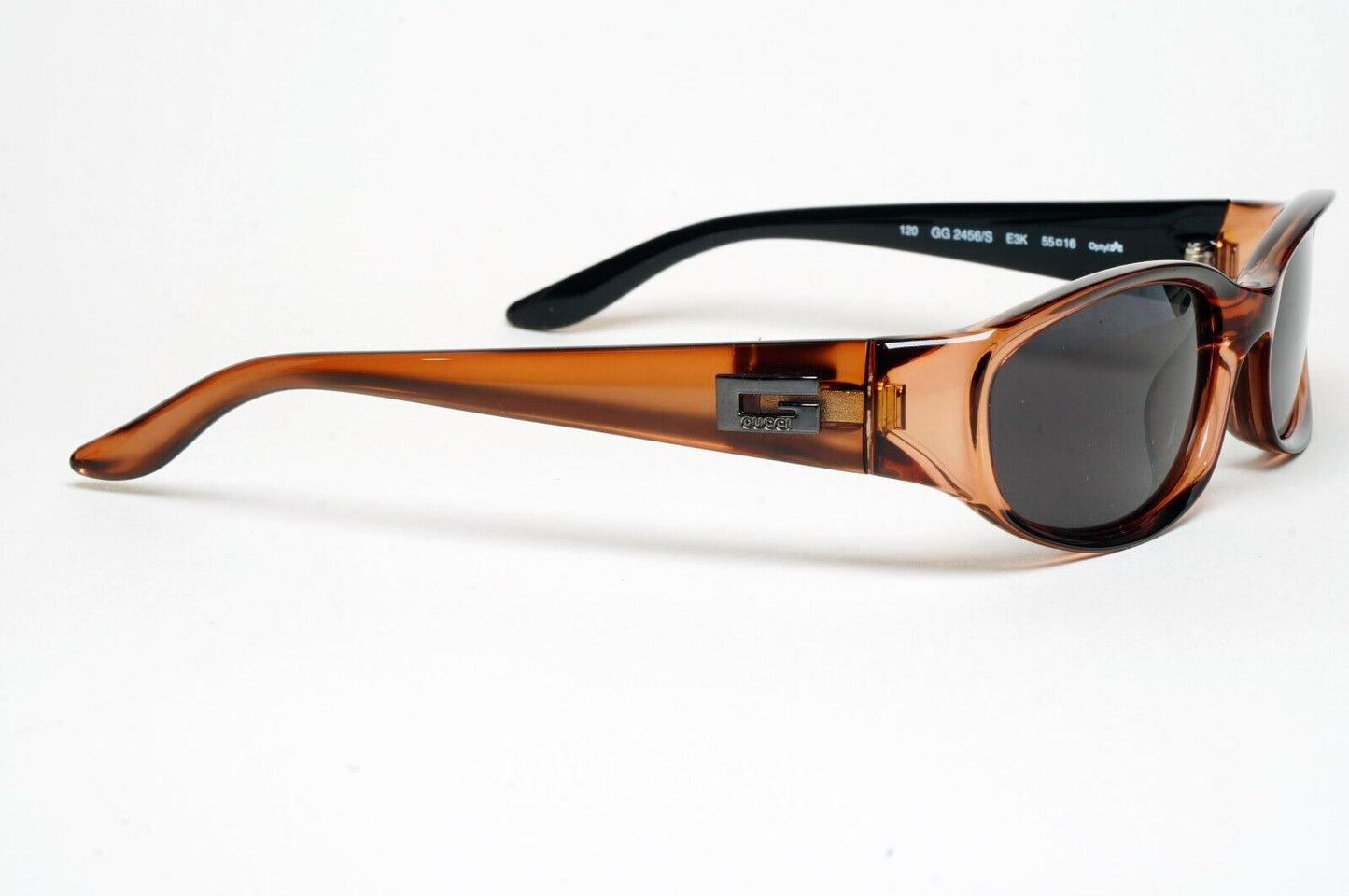 Gucci Sunglasses 1998 Vintage Brown Black Rectangle GG 2456/S E3K 55mm 060125