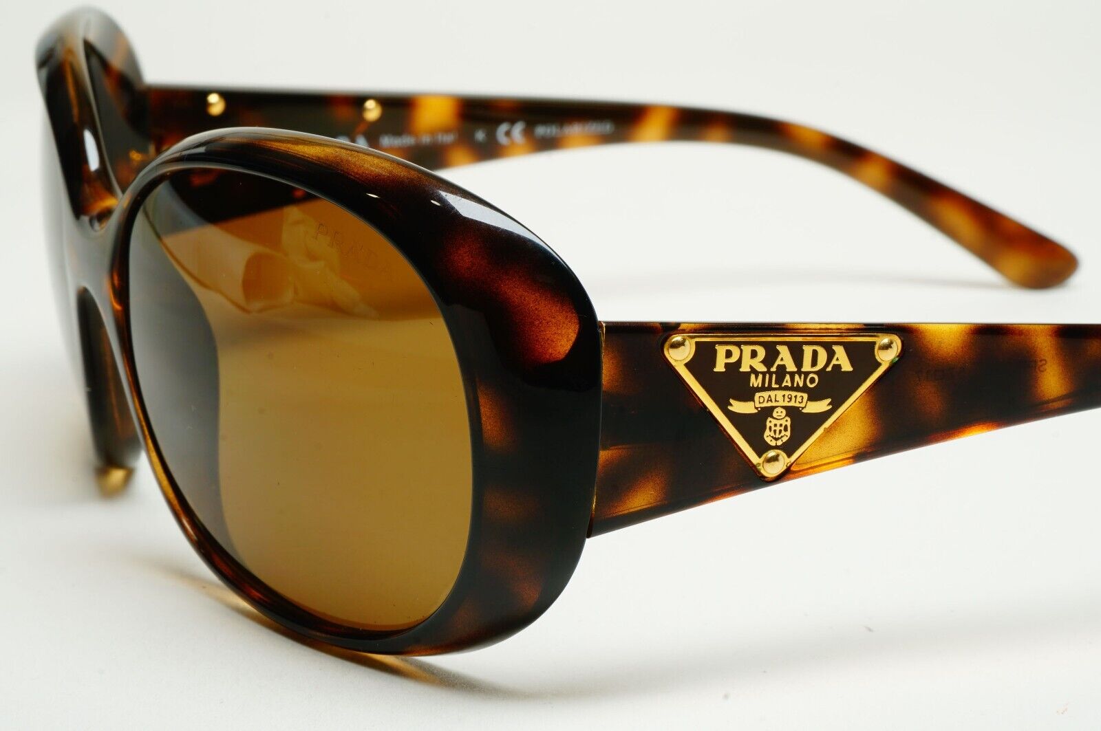 Prada Sunglasses 2010 Triangle Polarised Vintage Brown SPR 27L 2AU-5Y1 220125