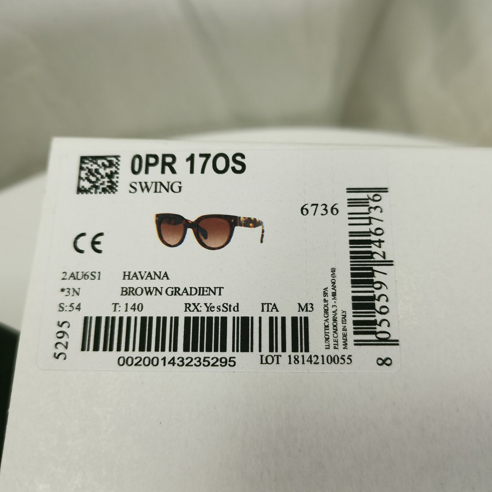 Prada Brown Tortoise Shell Sunglasses Womens Square Large SPR 17O Swing 2AU-6S1