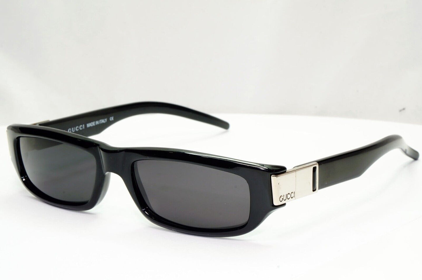 Gucci Sunglasses 1997 Vintage Black Rectangle Silver GG 1153/S D28 53mm 120125