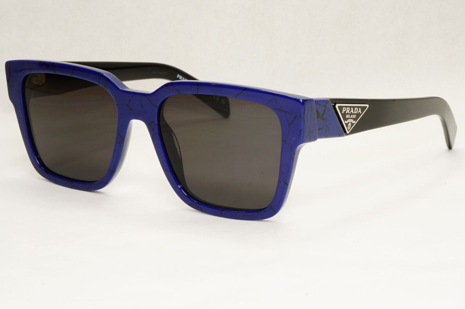 Prada Sunglasses Black Blue Square Marble Baltic PR08ZV VPR 08Z 18D-1O1 54mm