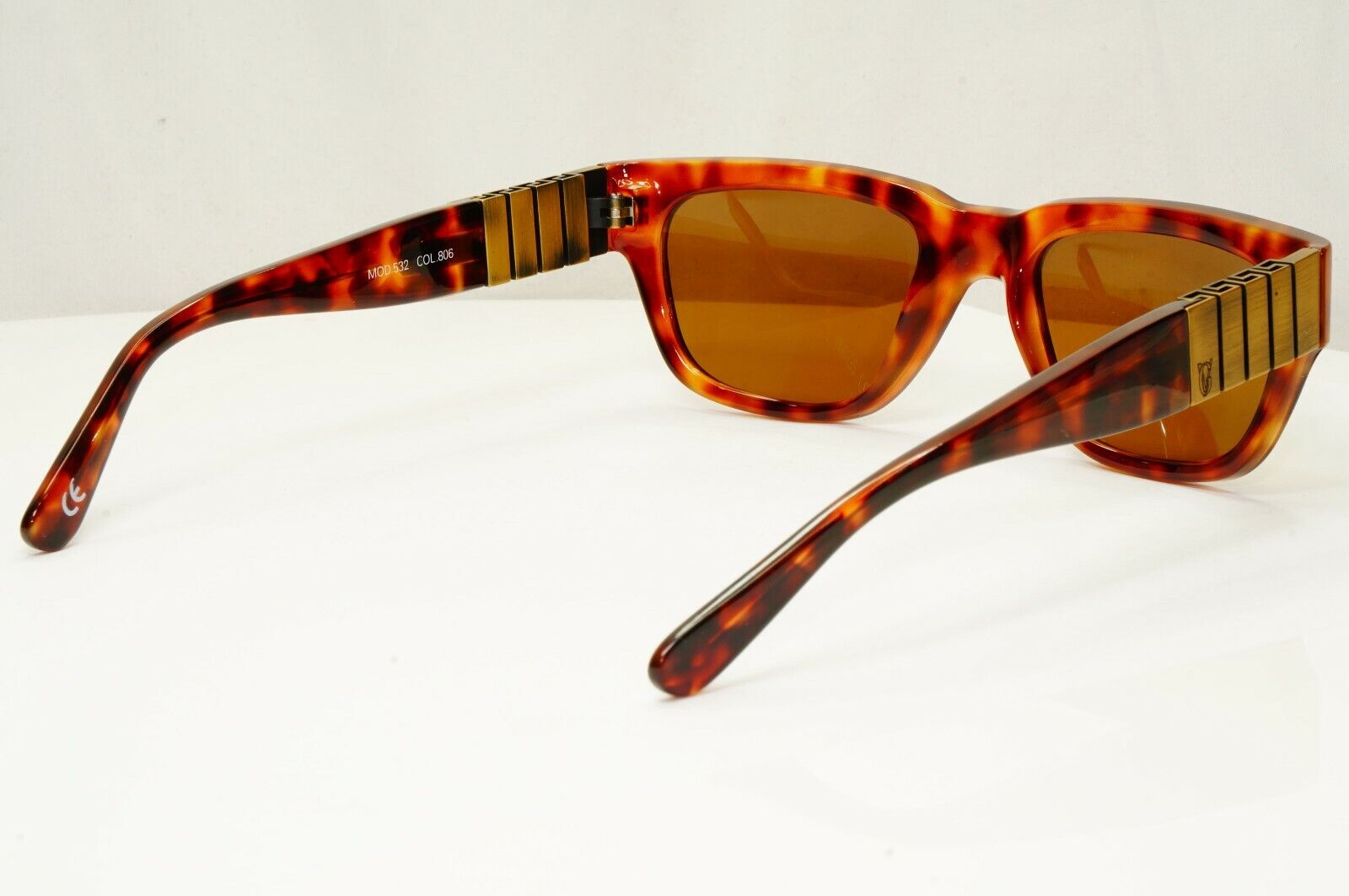 Gianni Versace 1996 Mens Vintage Brown Square Sunglasses Meander MOD 532 COL 806