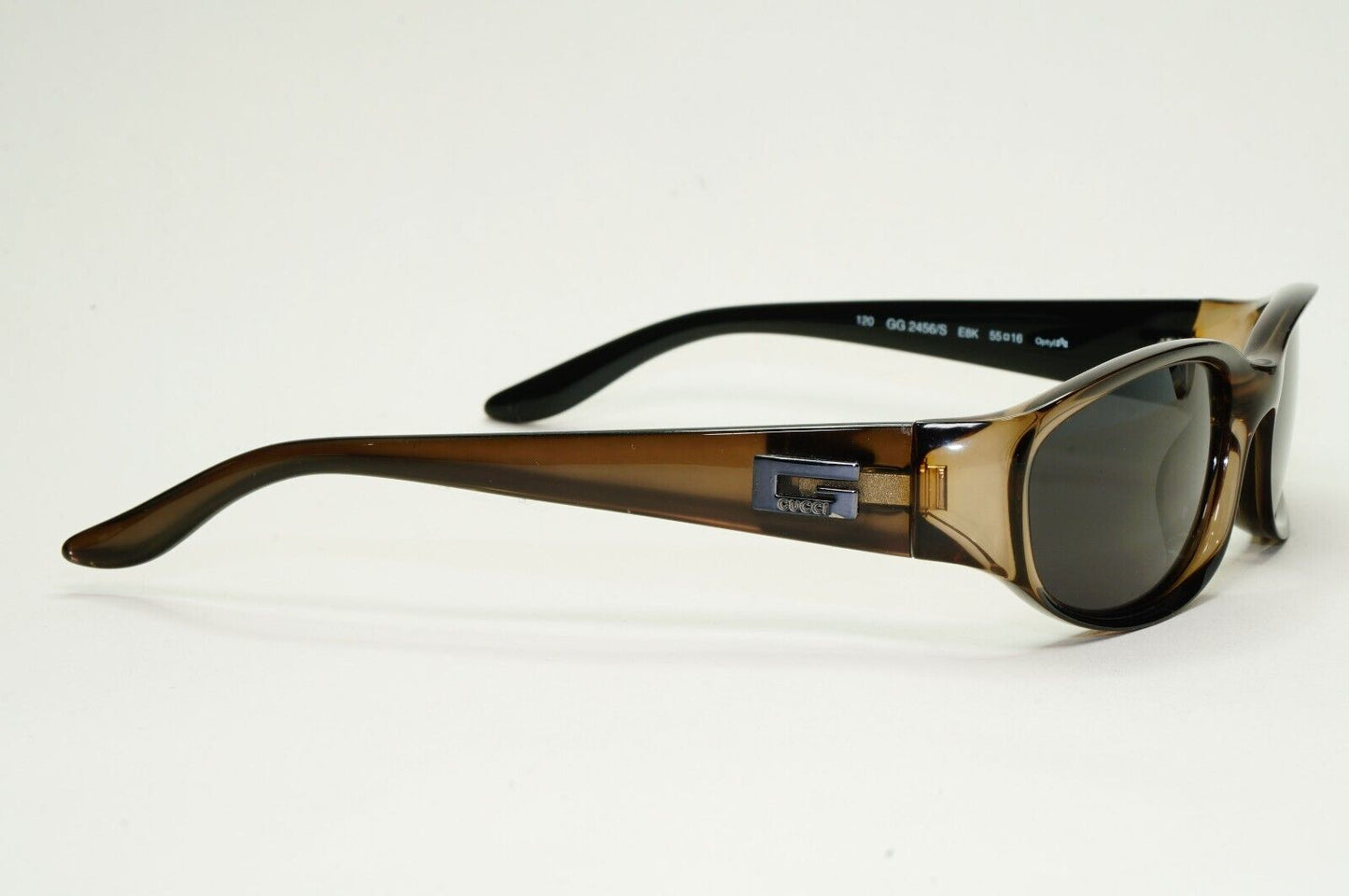Gucci Sunglasses 1998 Vintage Olive Brown Rectangle GG 2456/S E8K 55mm 050824