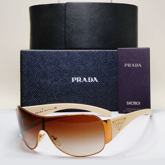 Prada Sunglasses 2010 Triangle Shield Gold Brown PR57LS SPR 57L ZVA-6S1 120824