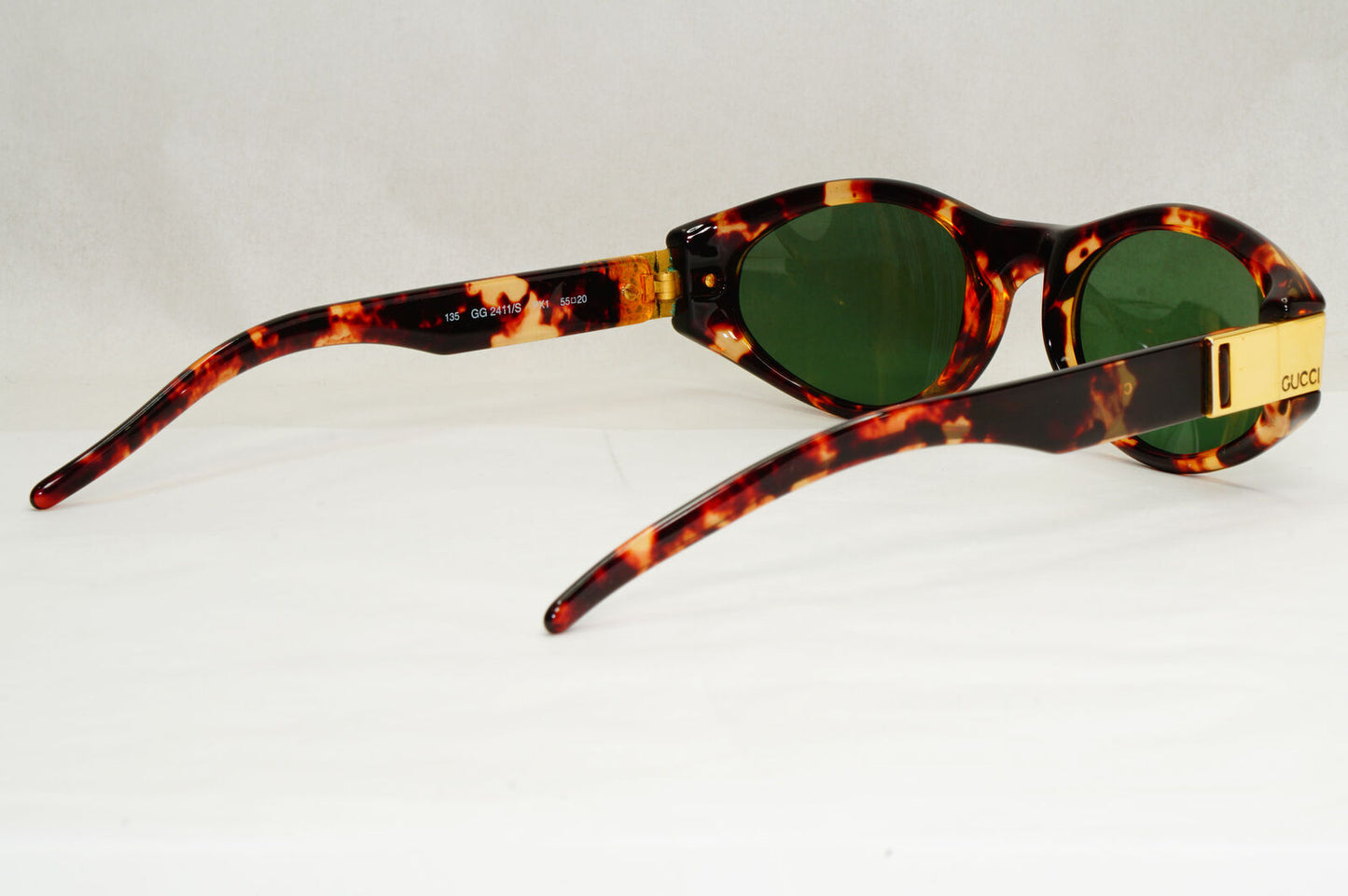 Gucci Sunglasses 1998 Vintage Brown Gold Green GG 2411/S PX1 55mm 130224