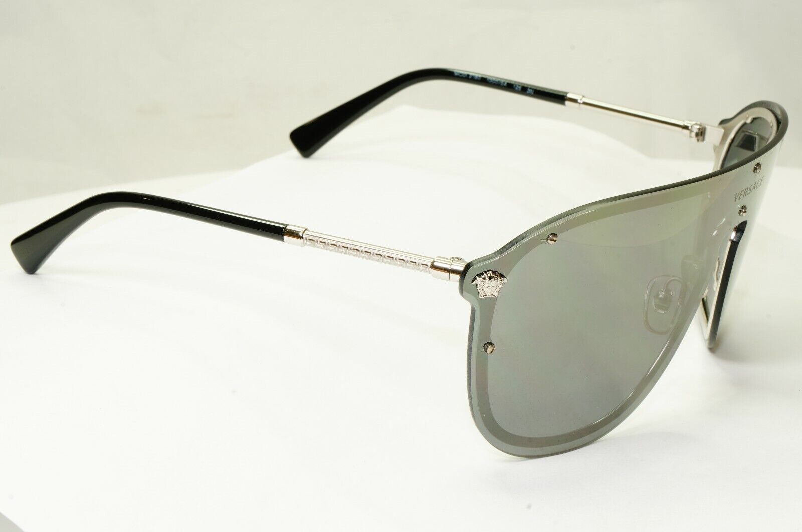 Versace Sunglasses Shield Visor Mask Gold Mirror Silver Unisex MOD 2180 1000/5A