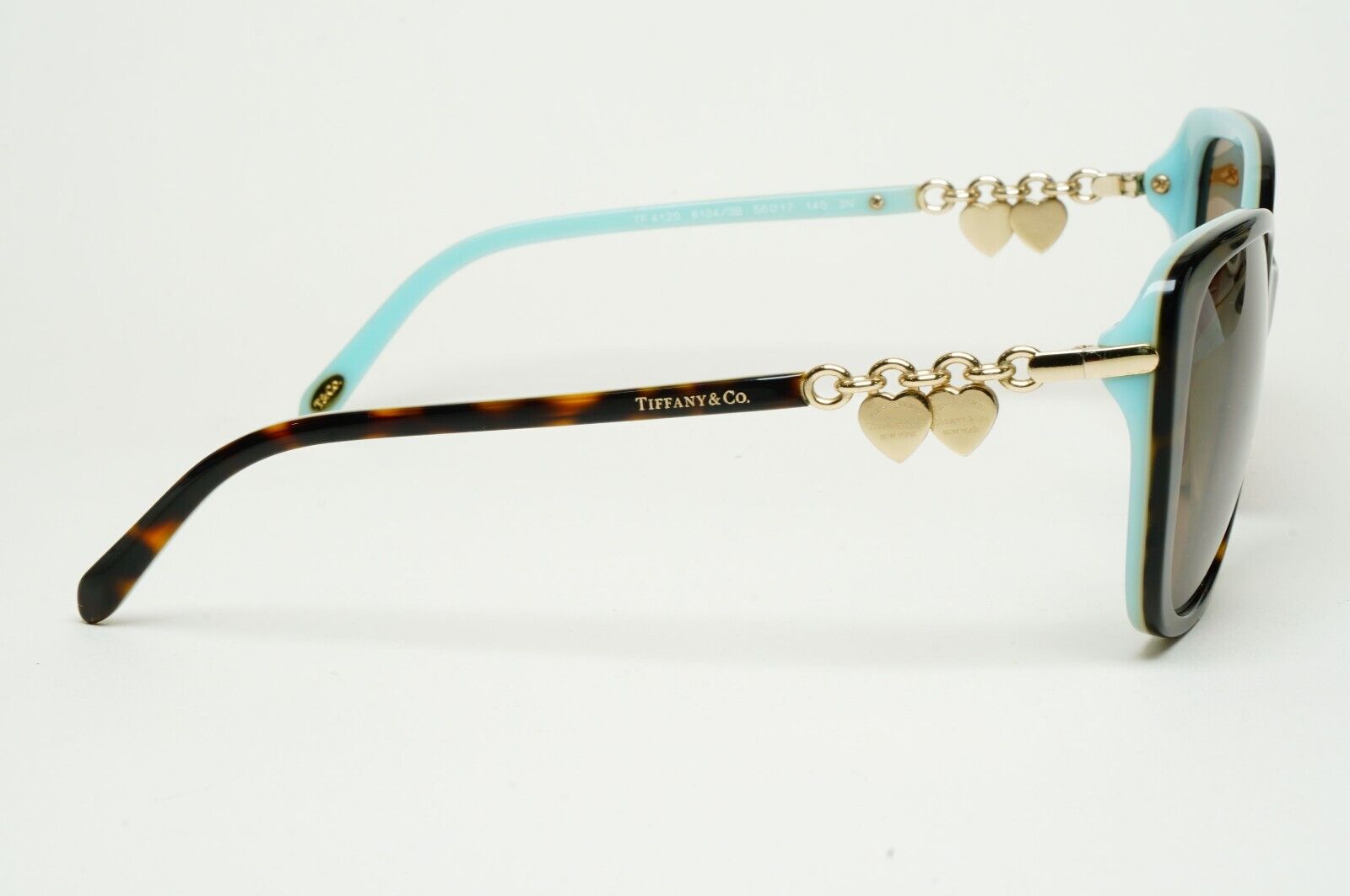 Tiffany & Co Sunglasses 2016 Gold Hearts Chain Brown TF 4129 8134/3B 170125