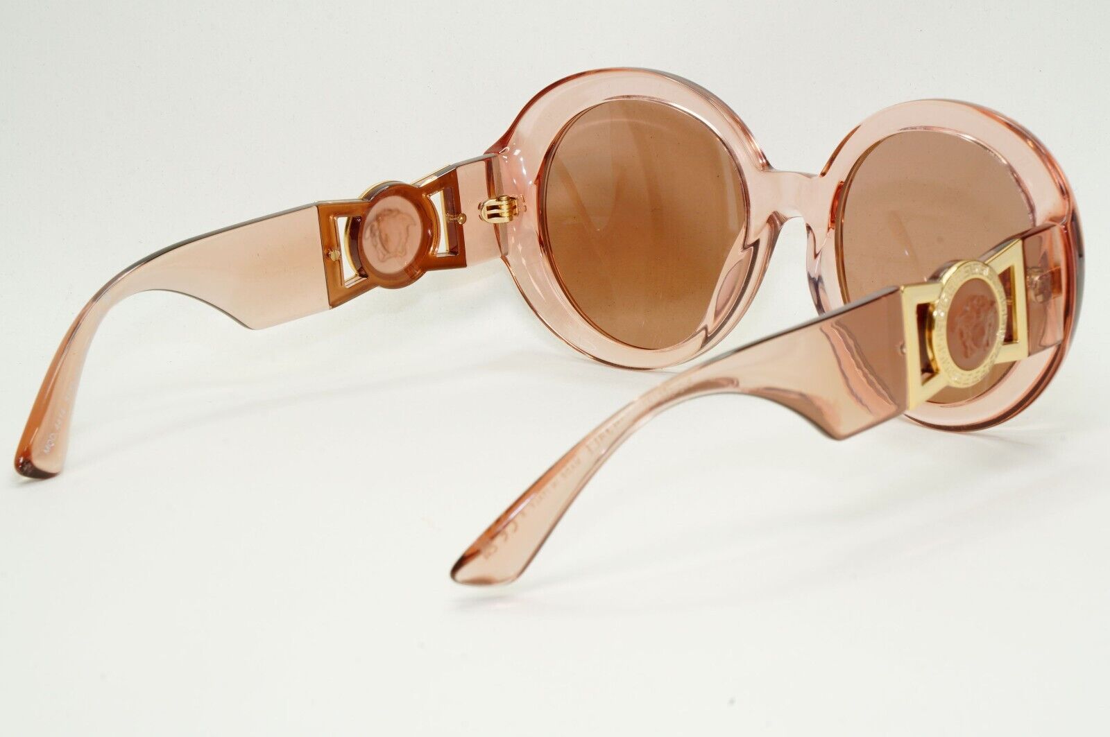 Versace Sunglasses Transparent Pink Medusa Round Brown Gold MOD VE 4414 5339/73