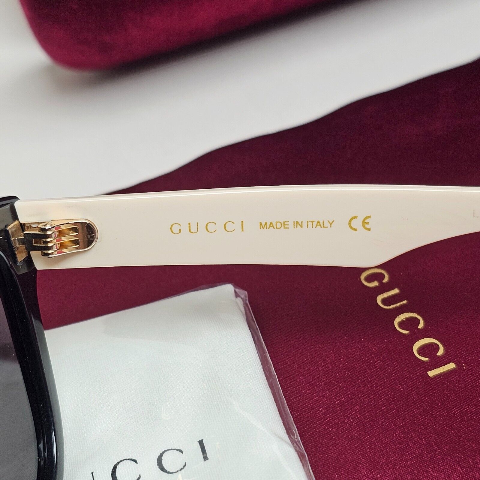 Gucci Sunglasses 2021 Black Beige Gold Square Small GG0958O 002 49mm 110225