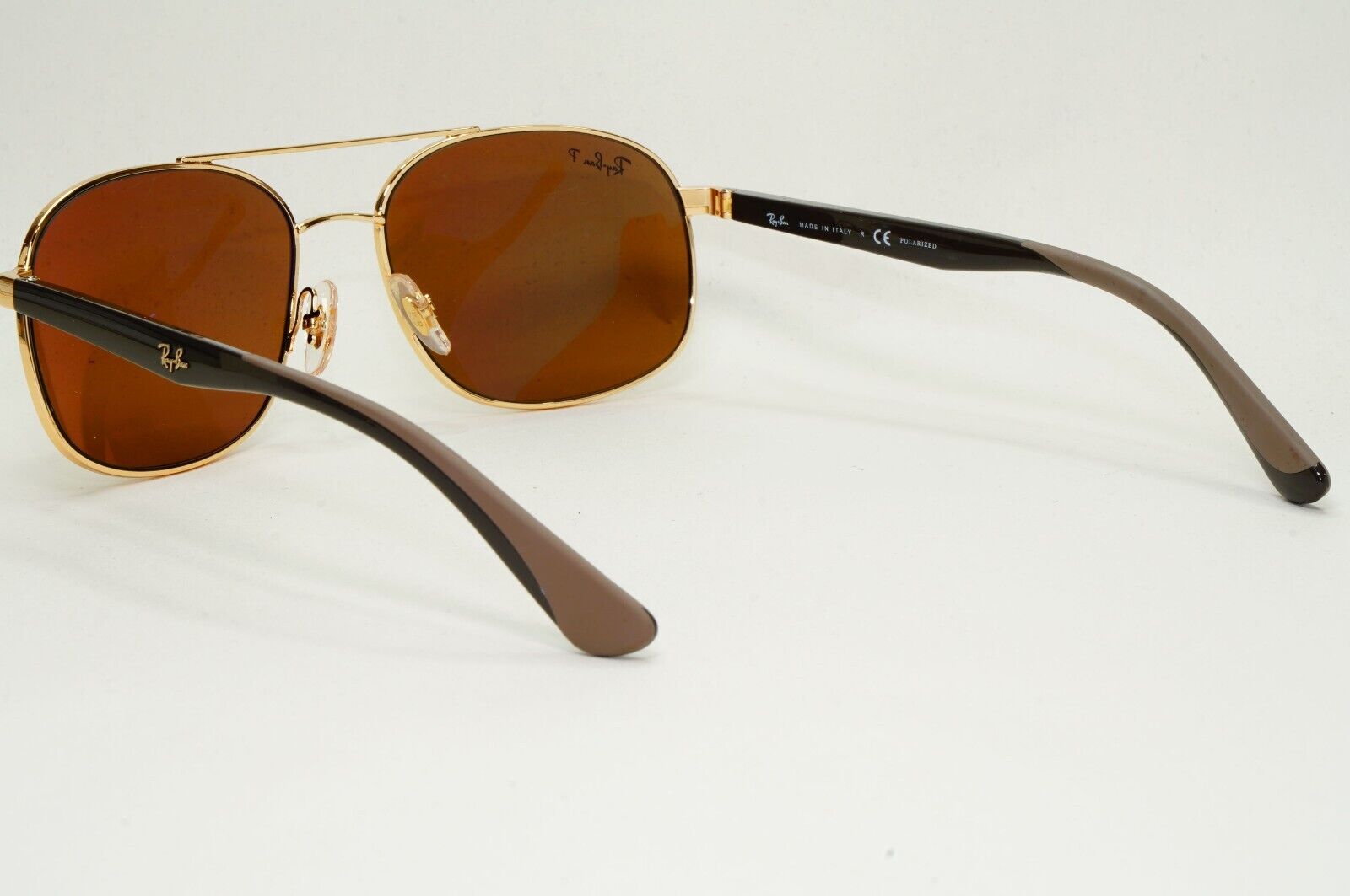 Ray-Ban Sunglasses 2018 Polarized Gold Brown Pilot Navigator RB 3593 001/83 58mm