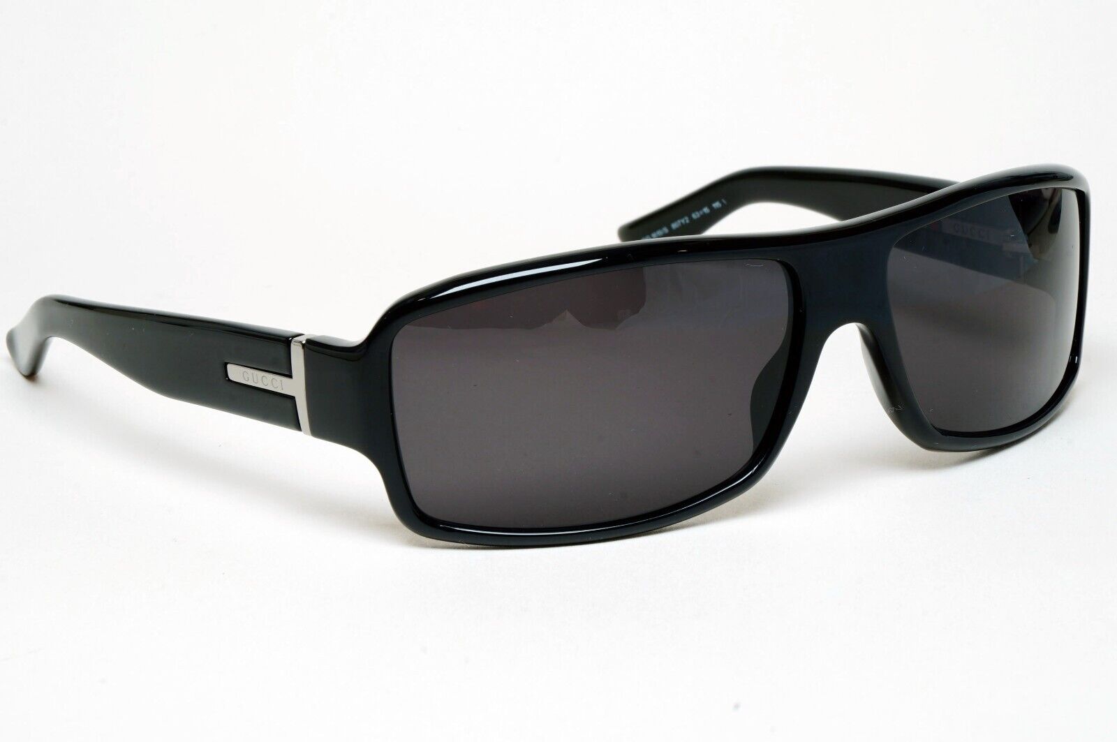 Gucci Sunglasses 1999 Vintage Black Rectangle Wrap GG 1619/S 807Y2 290125