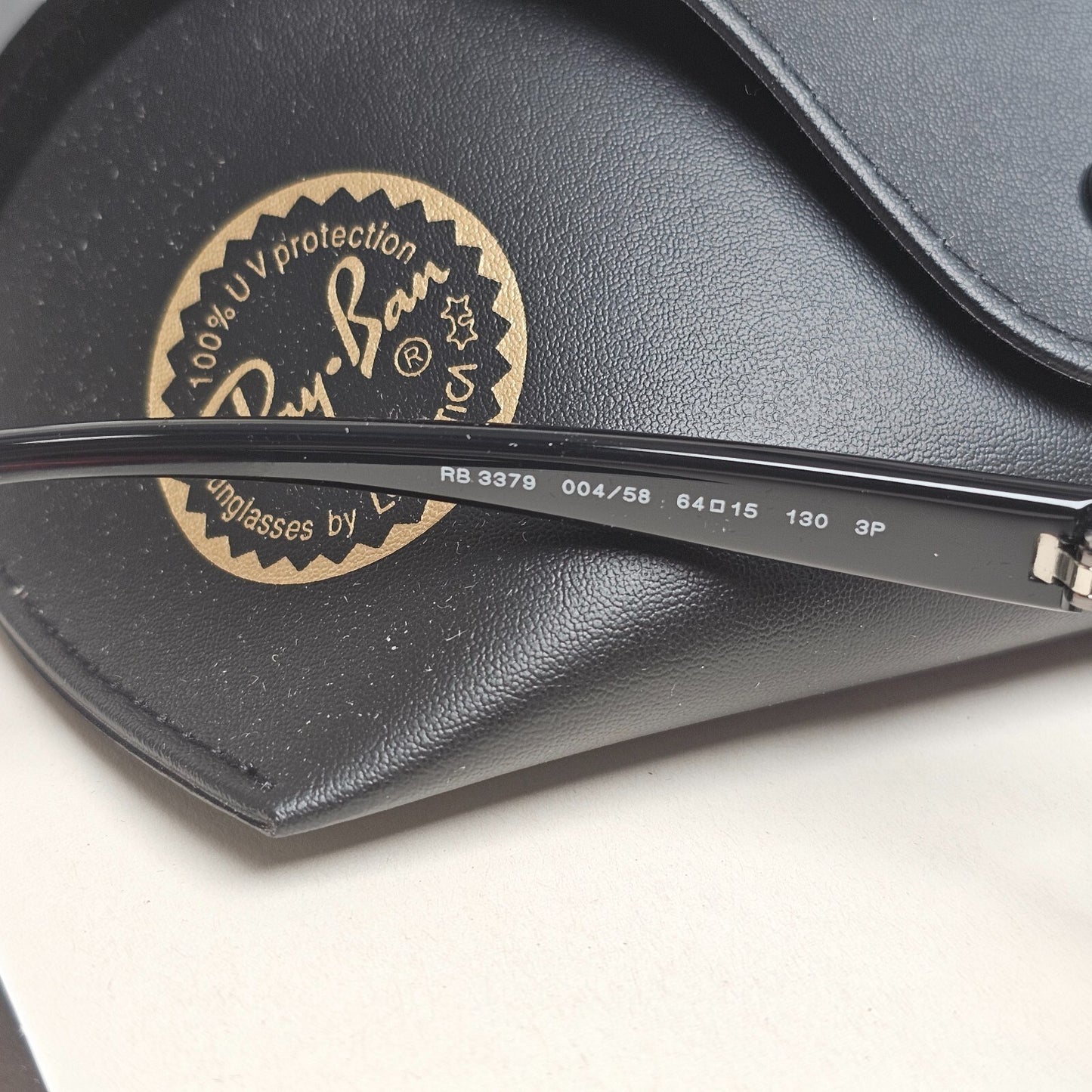 Ray-Ban Sunglasses Polarized Dark Green Gunmetal Wrap Navigator RB 3379 004/58