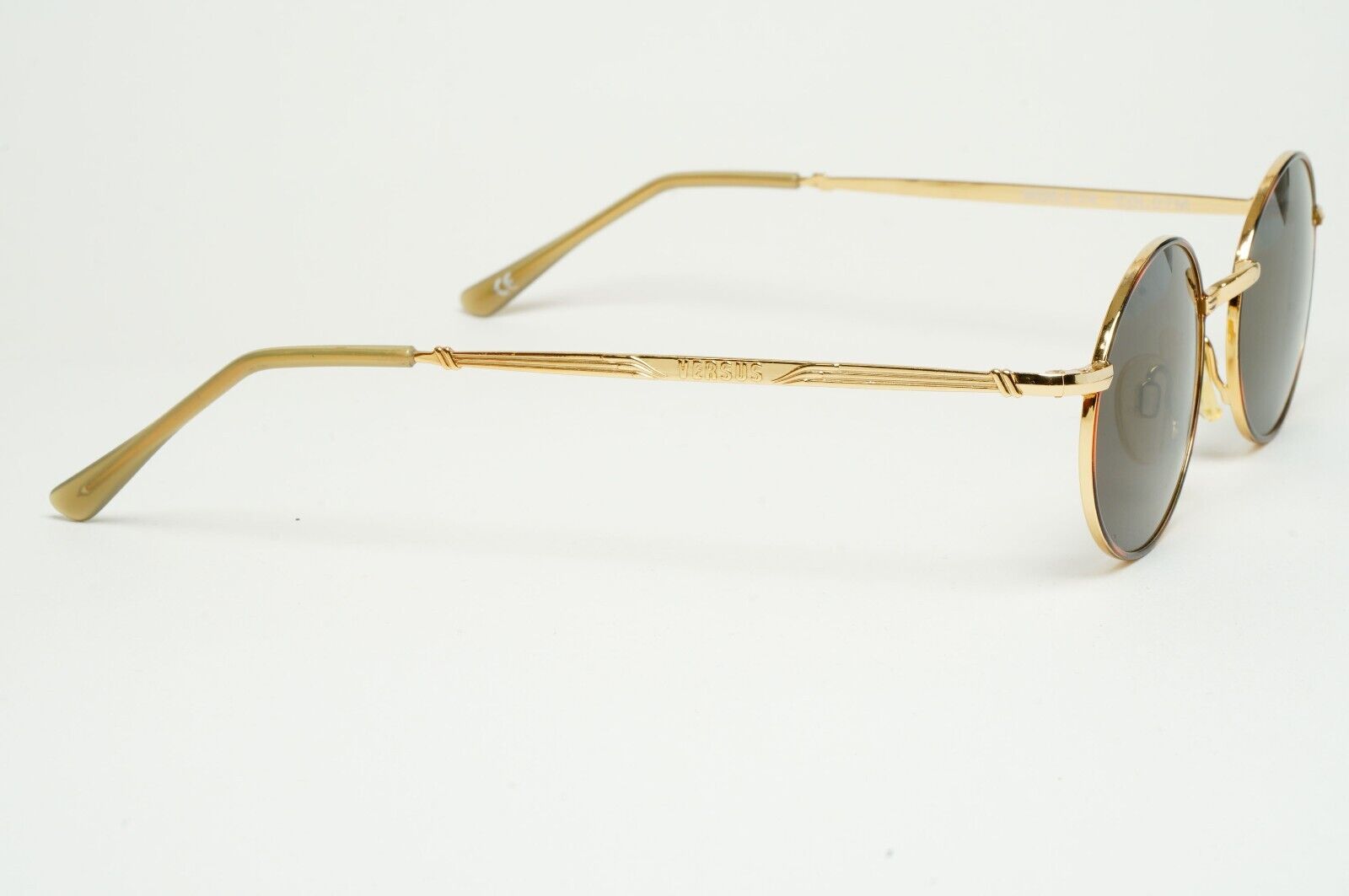 Versus Sunglasses 1996 by Gianni Versace Vintage Round Gold MOD E74 COL 07M
