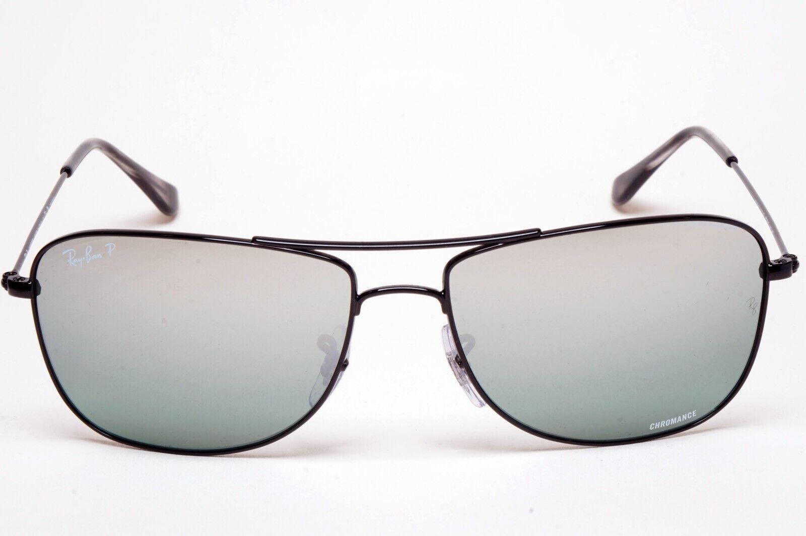Ray-Ban Sunglasses Polarized Black Silver Chromance Mirror RB 3543 002/5L 59mm