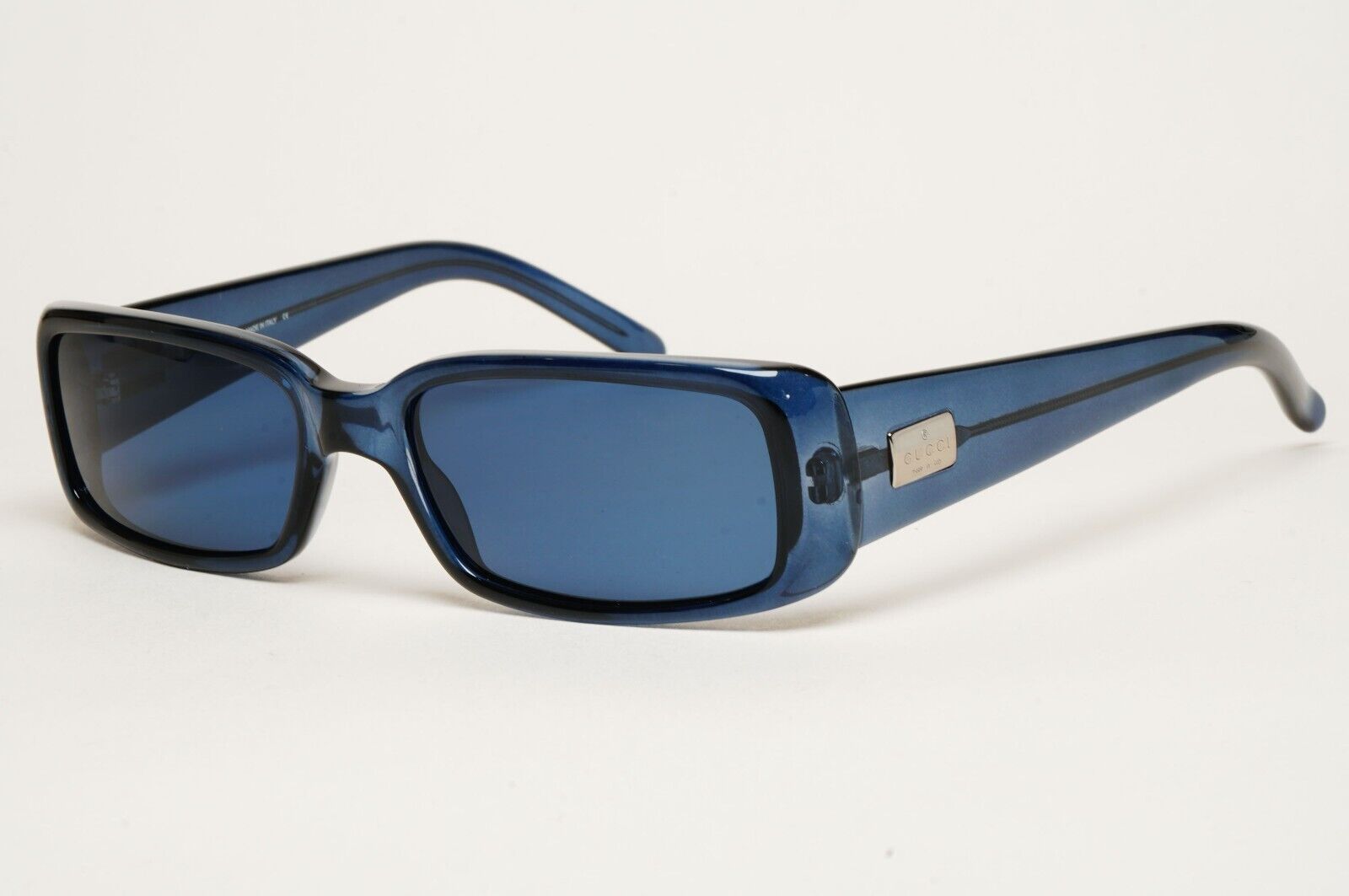 Gucci Sunglasses 1998 Vintage Blue Rectangle Transparent GG 2450/S K04 100225