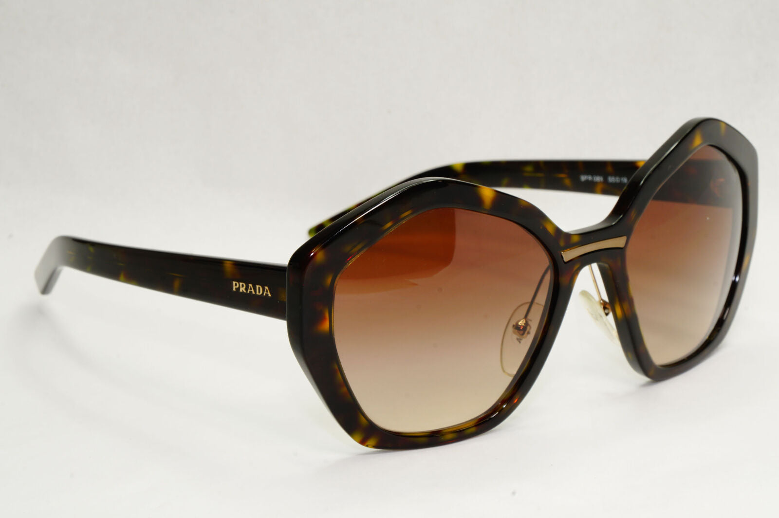 Prada Sunglasses Brown Tortoise Angular Gradient PR08XS SPR 08X 2AU-6S1 58mm
