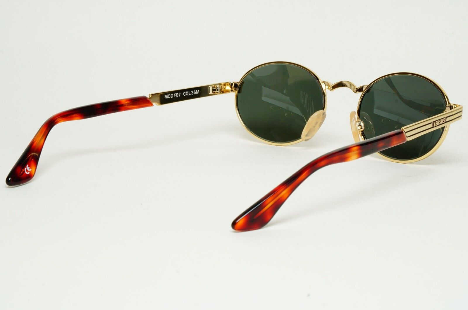 Versus Sunglasses 1996 by Gianni Versace Vintage Gold Oval MOD F07 COL 36M