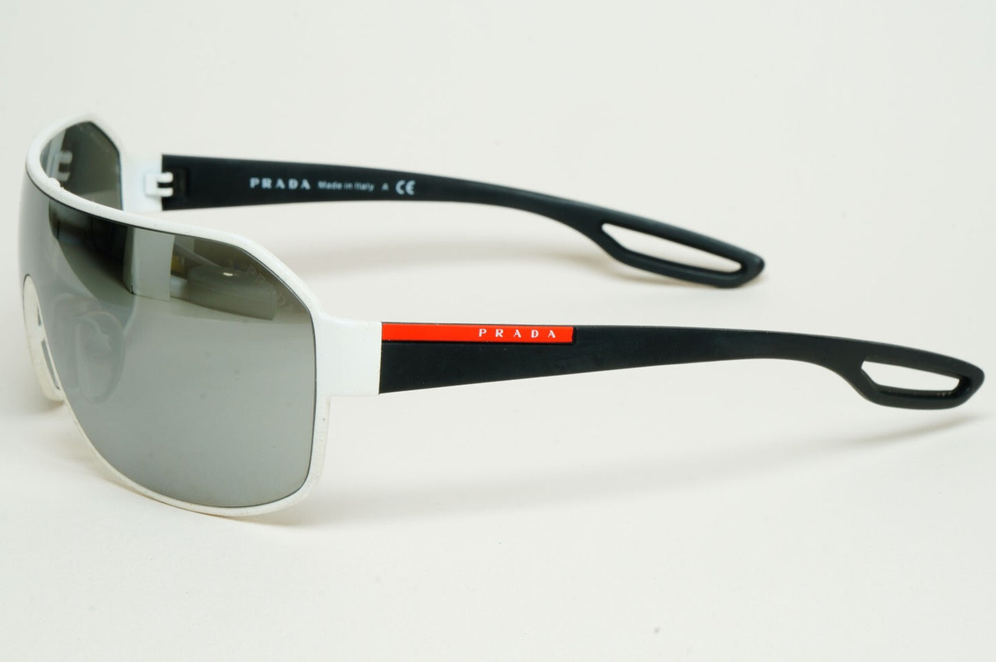 Prada Sunglasses 2013 Vintage Shield White Silver PS52QS SPS 52Q TWK-7W1 140325