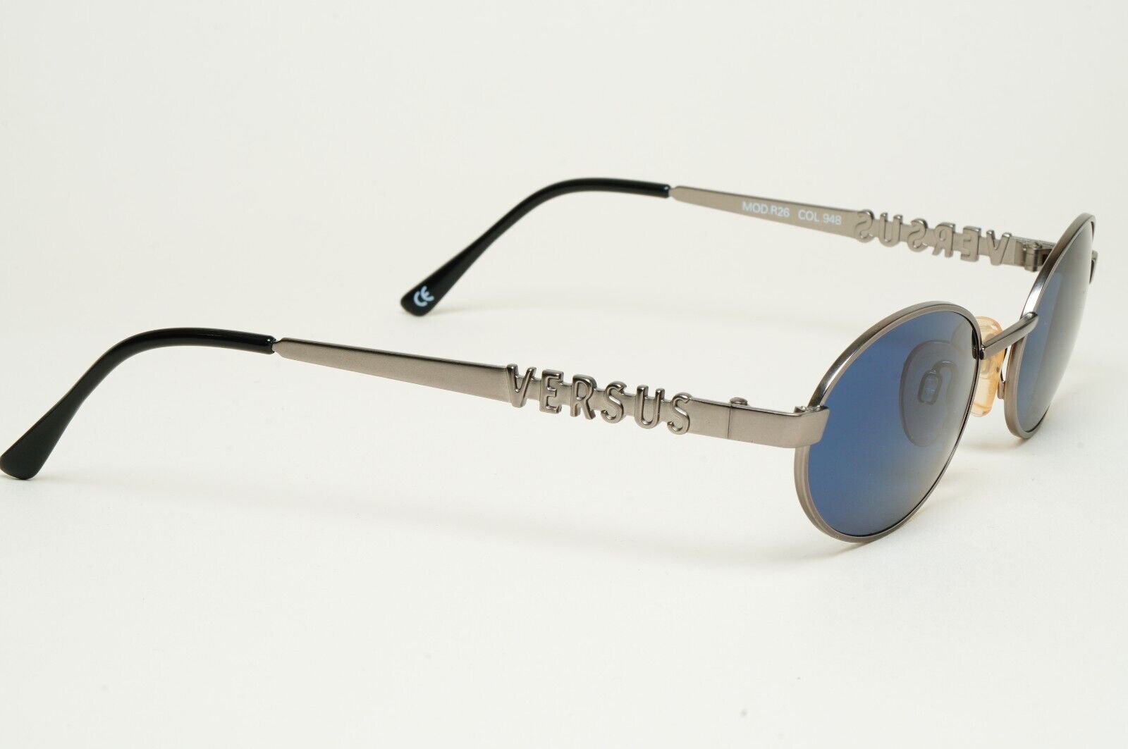 Versus Sunglasses 1996 by Gianni Versace Vintage Gunmetal Blue MOD R26 COL 948