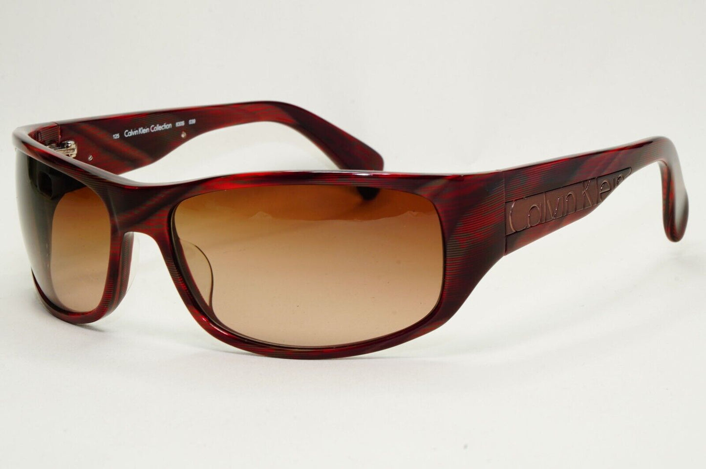 Calvin Klein Sunglasses 2005 Vintage Bordo Brown Red Wrap 830S 039 121124