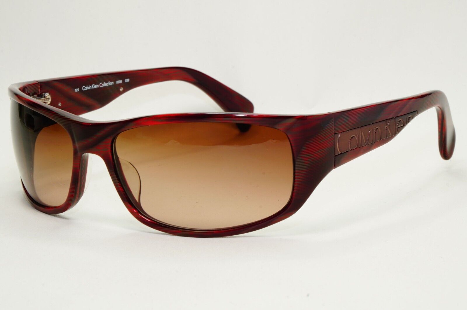 Calvin Klein Sunglasses 2005 Vintage Bordo Brown Red Wrap 830S 039 121124