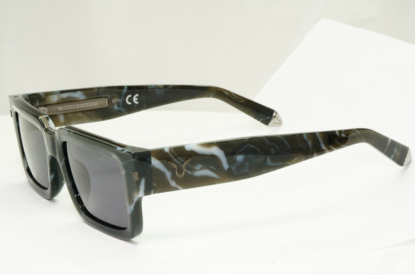 Police Lewis Hamilton F1 Sunglasses Black Grey Marble Square SPL E14 COL 0869