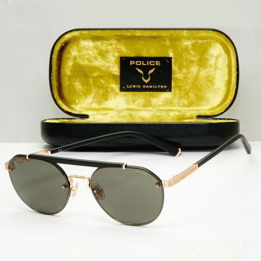 Police Lewis Hamilton F1 Sunglasses Gold Green Pilot SPL E19 COL 0302 54mm [a]