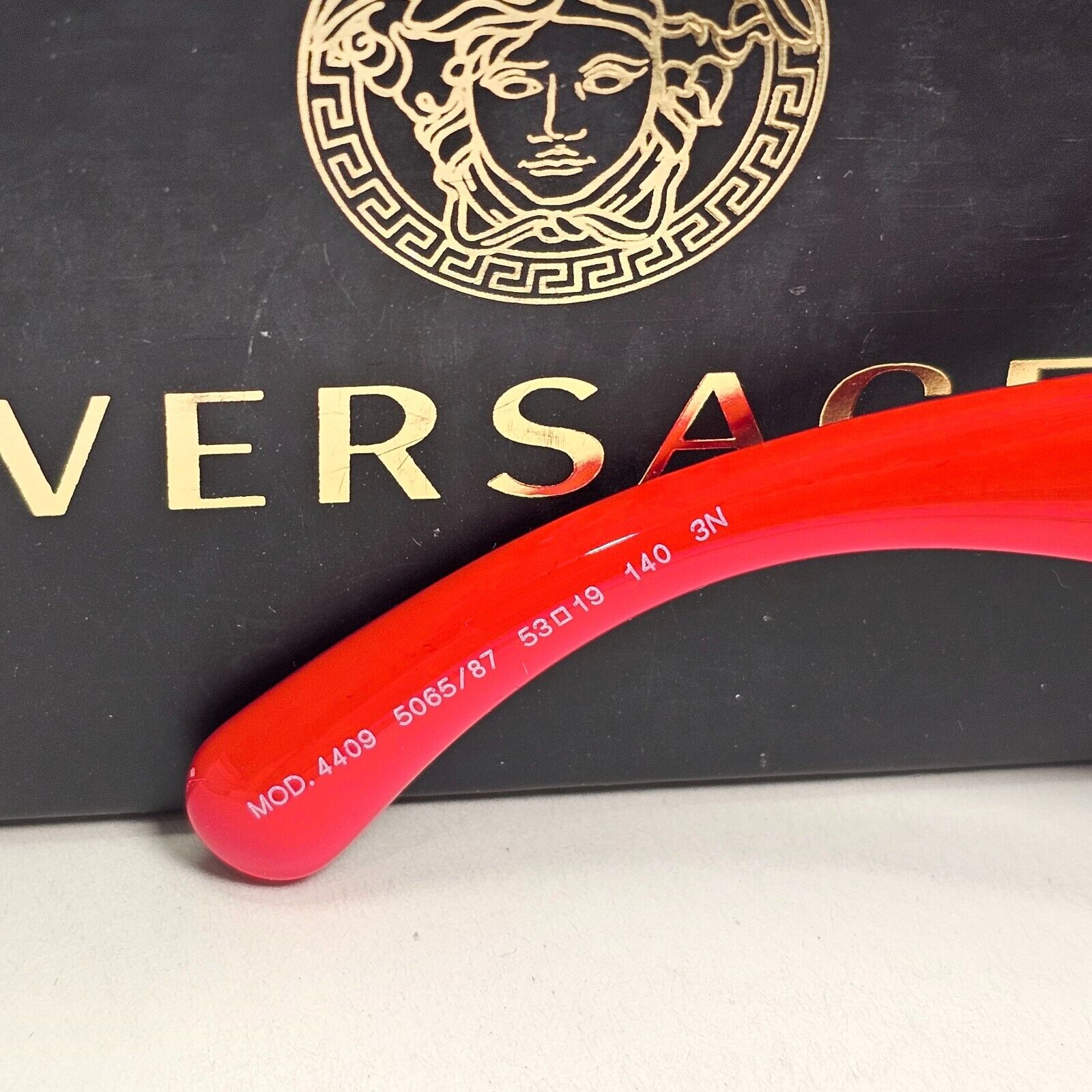 Versace Sunglasses Chain Red Gold Medusa Square MOD VE 4409 5065/87 53mm