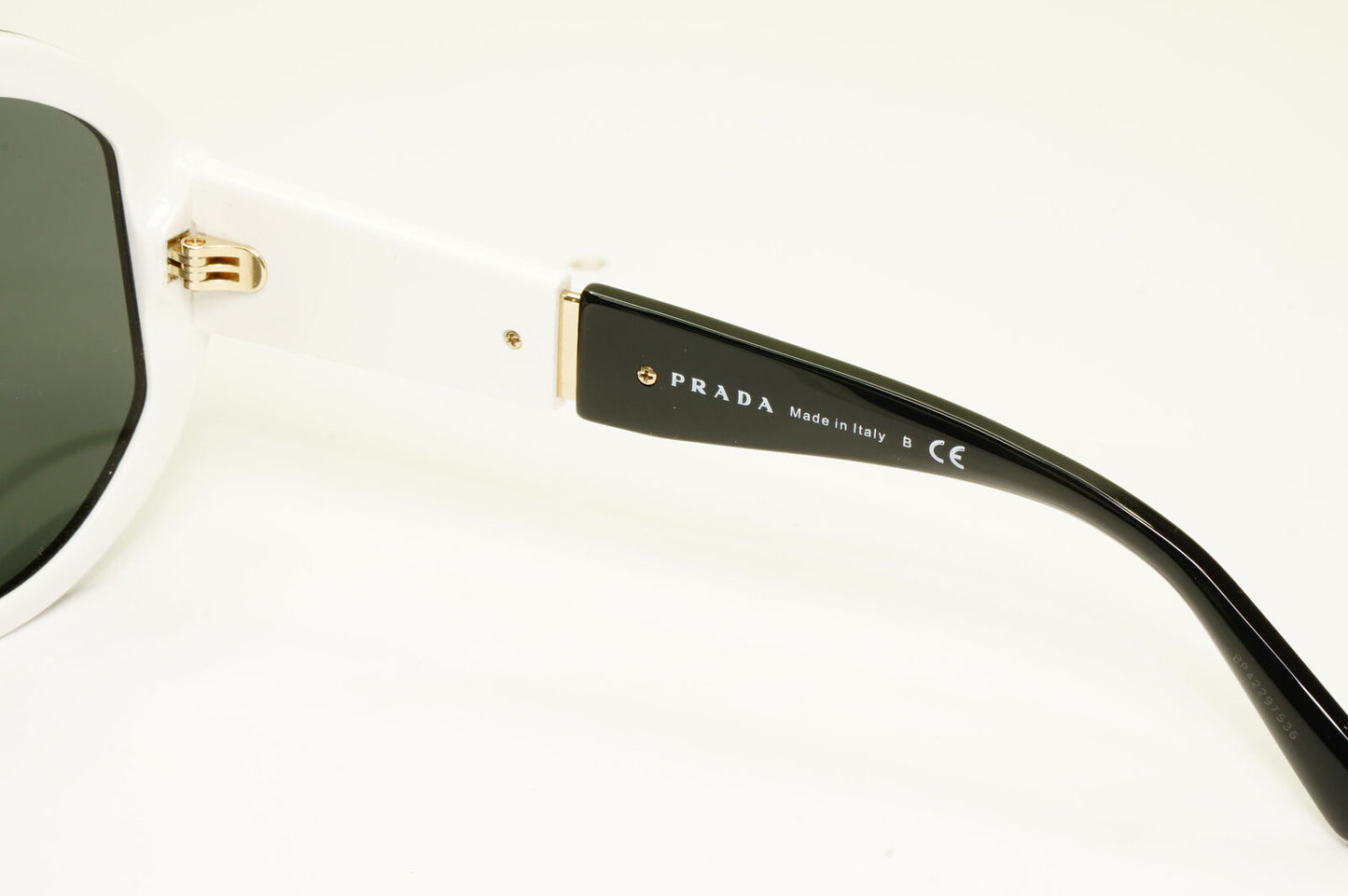 Prada Black Oversized Sunglasses White Round Milano SPR 22X PR22XS YC4-5S0
