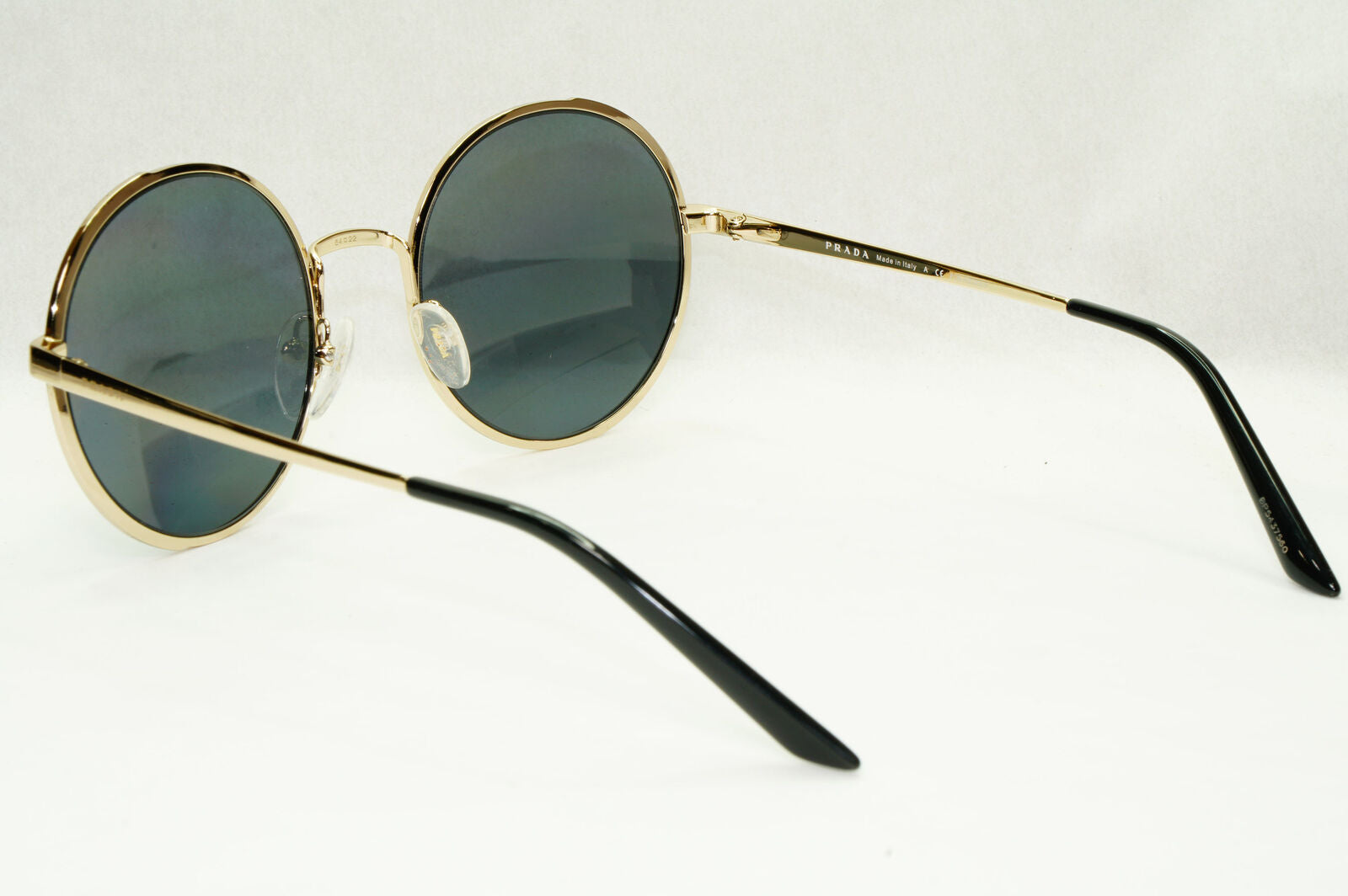 Prada Sunglasses Polarized Black Gold Grey Round Metal PR59XS SPR 59X QE3-5Z1