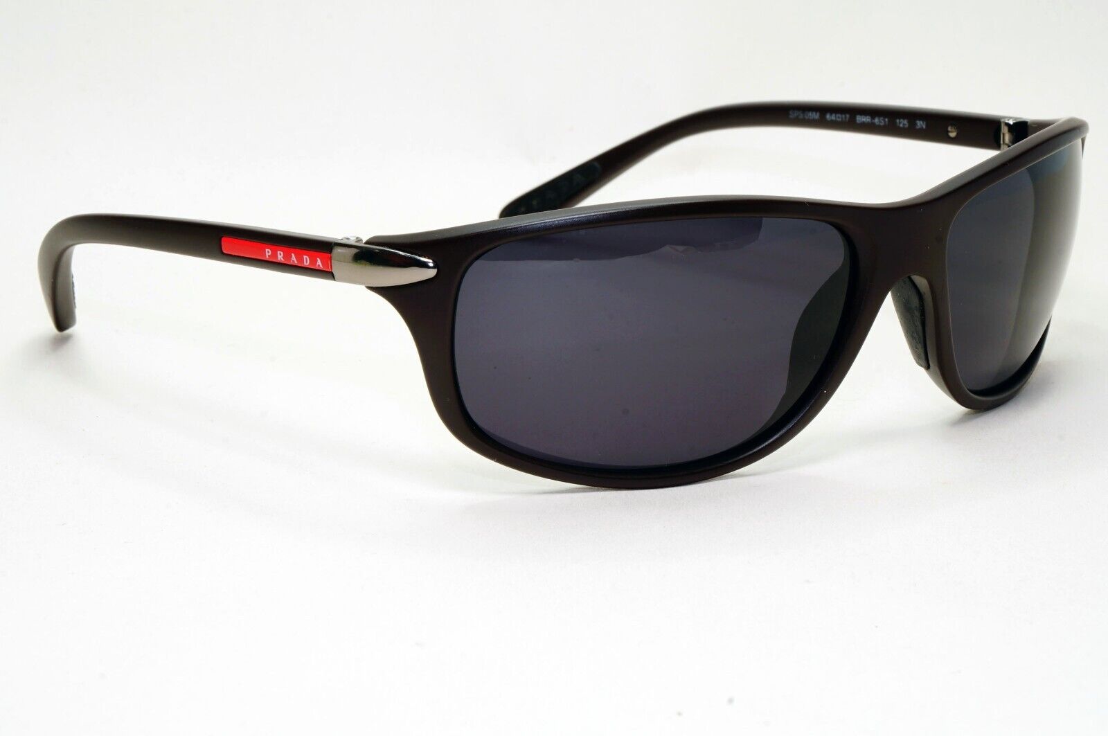 Prada Sunglasses 2011 Dark Brown Frame Wrap Black PS05MS SPS 05M BRR-6S1 021124