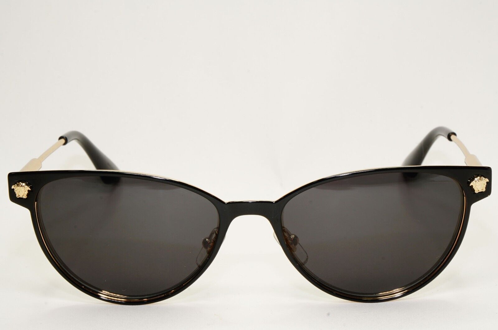 Versace Sunglasses Black Gold Medusa Metal Frame MOD VE 1277 1433 54mm