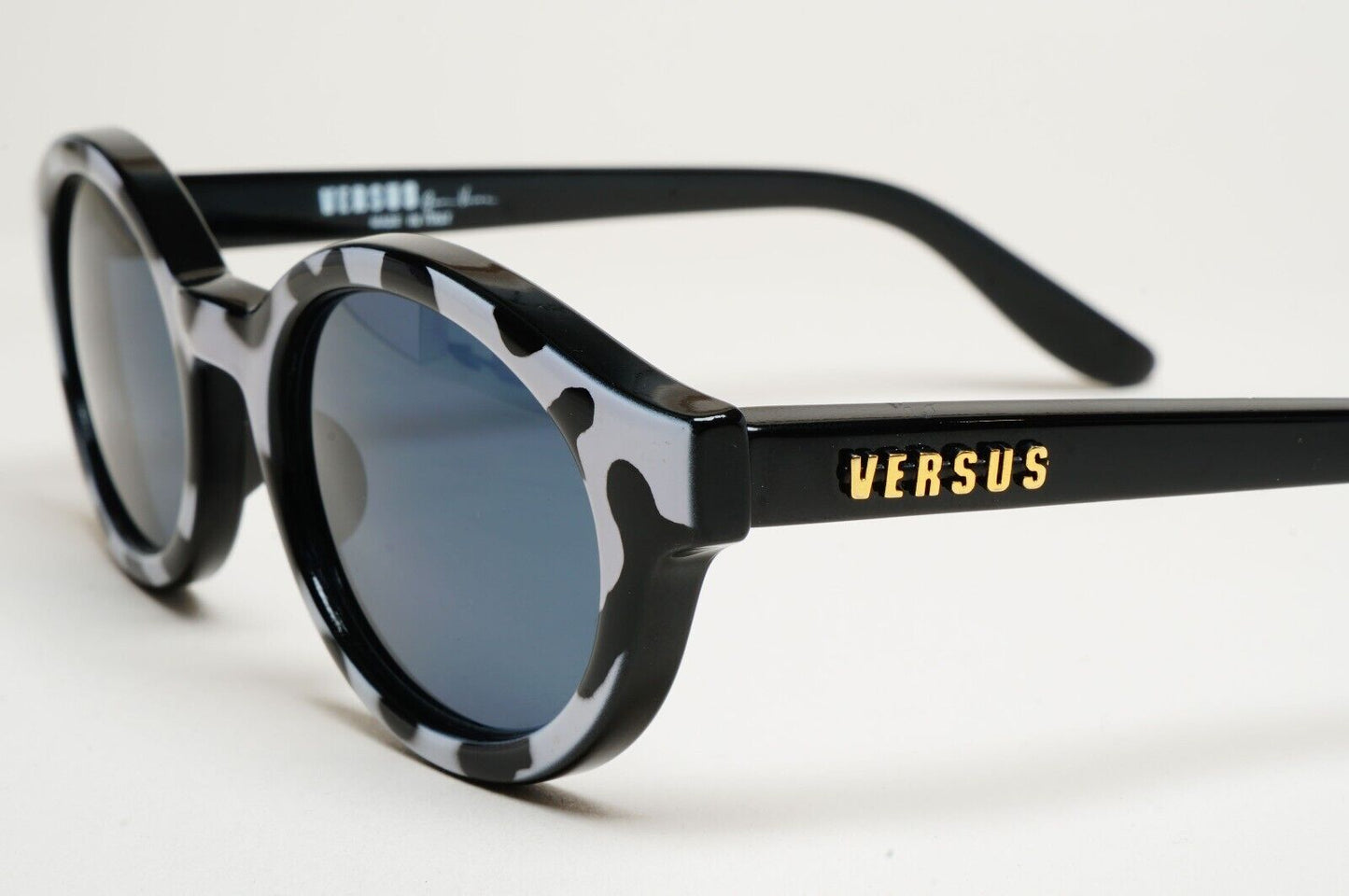 Versus Sunglasses 1996 by Gianni Versace Vintage Black White MOD E10 COL 852