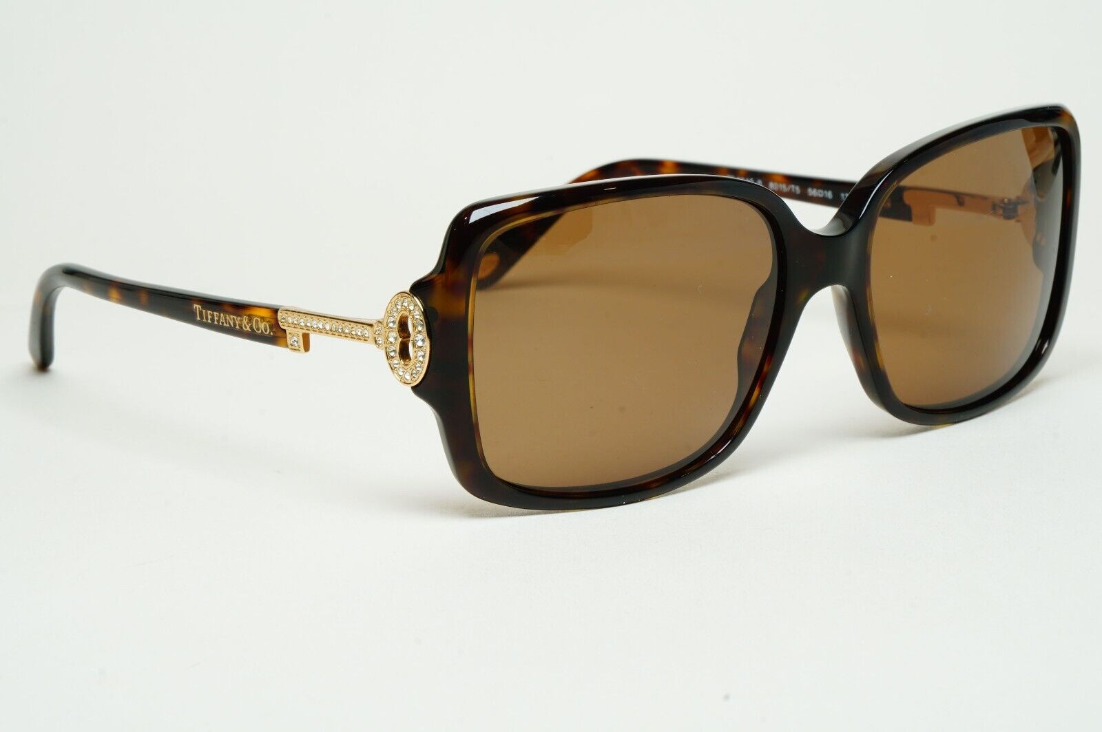 Tiffany & Co Sunglasses Keys Gold Crystal Square Brown TF 4043-B 8015/T5 180125