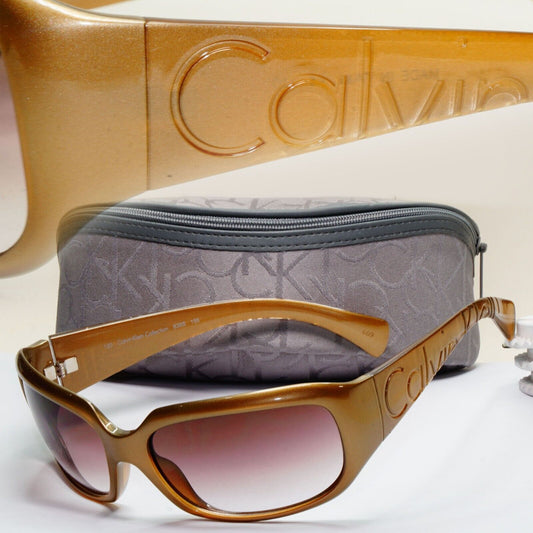 Calvin Klein Sunglasses 2005 Vintage Brown Wrap Gradient 838S 155 121124