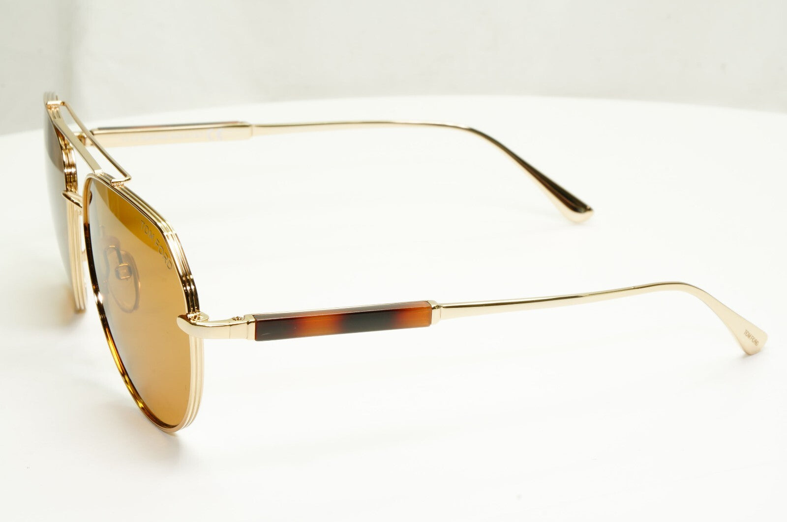 Tom Ford Gold Pilot Sunglasses Metal Mens Brown Andes TF 670 28E FT0670 A