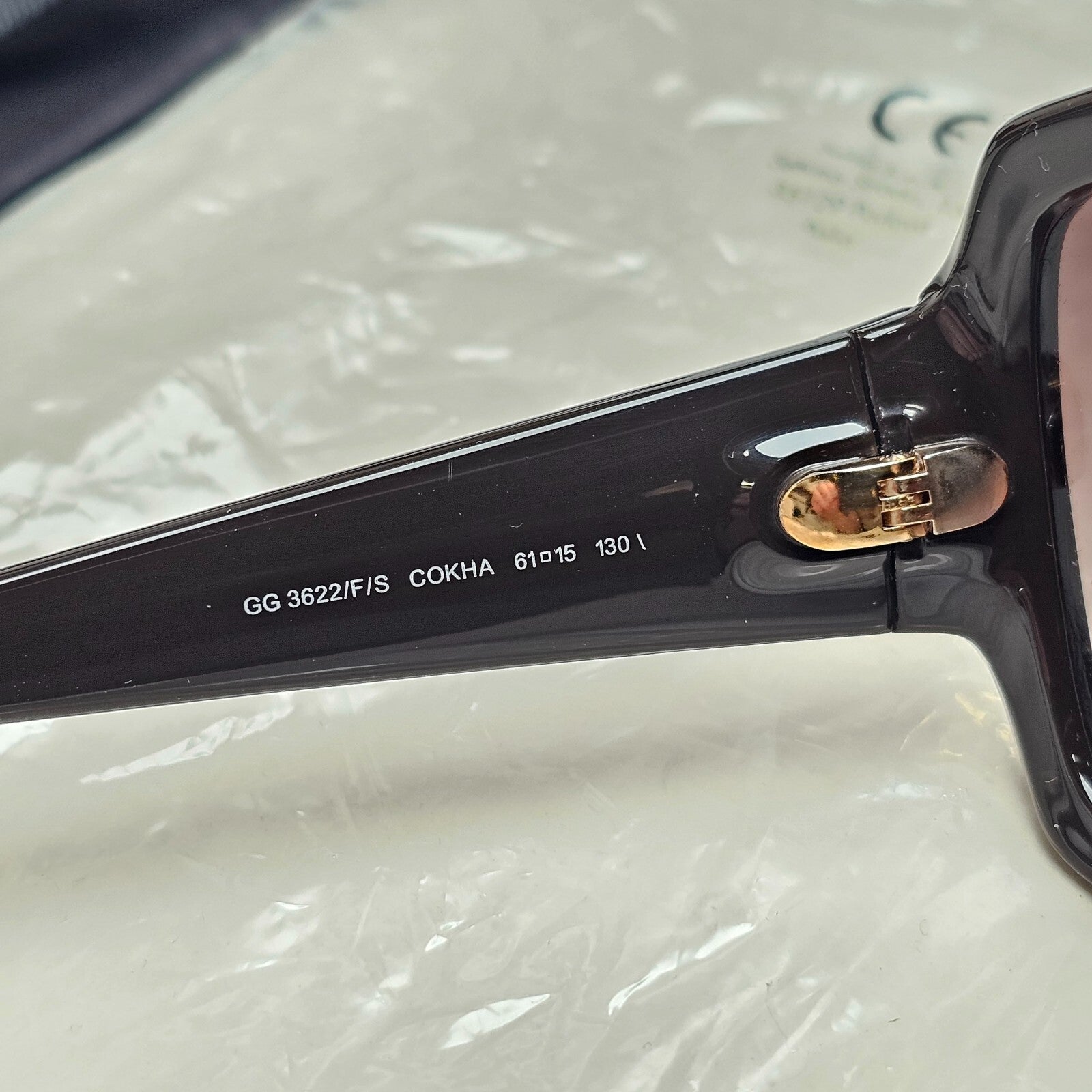 Gucci Sunglasses 2009 Vintage Leather Brown Black Square GG 3622/F/S COKHA 61mm