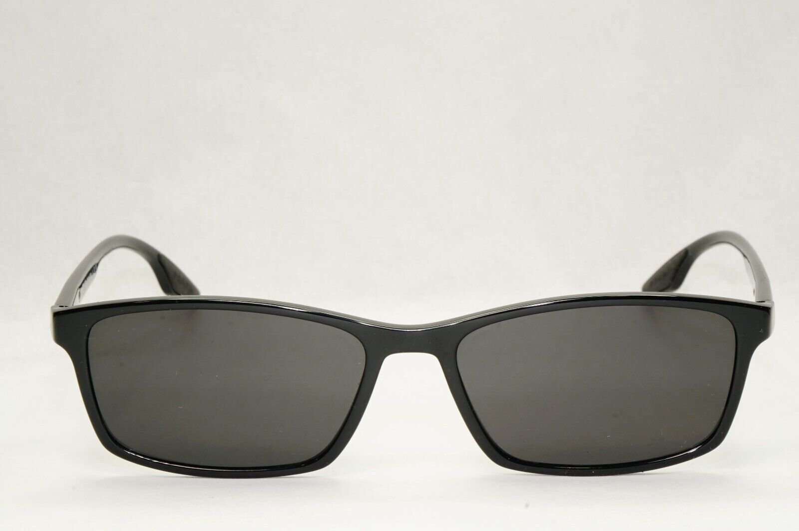 Prada Sunglasses Black Rectangle Square Glossy PS04MV VPS 04M 1AB-1O1 54mm