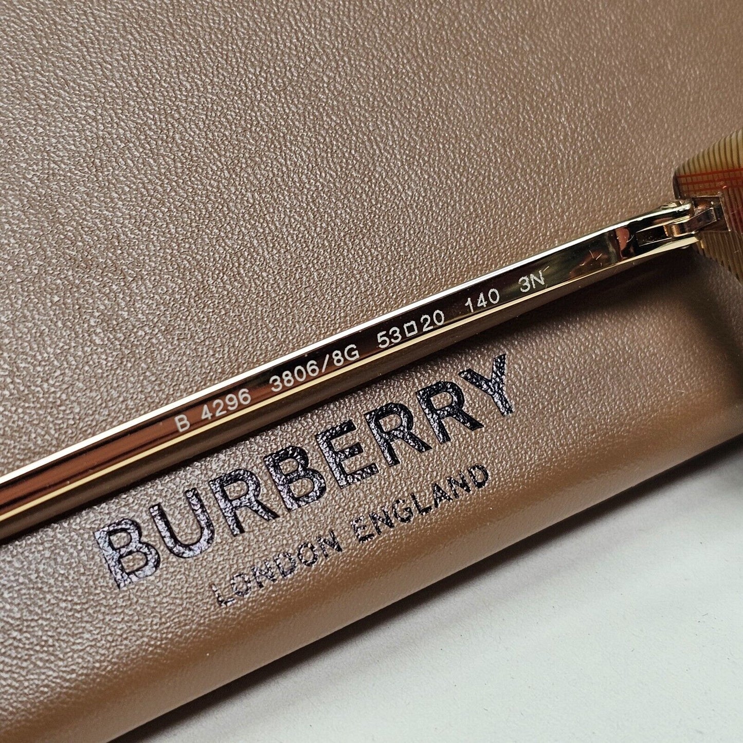 Burberry Sunglasses Black Gold Grey Gradient Round Plaid Check BE 4296 3806/8G