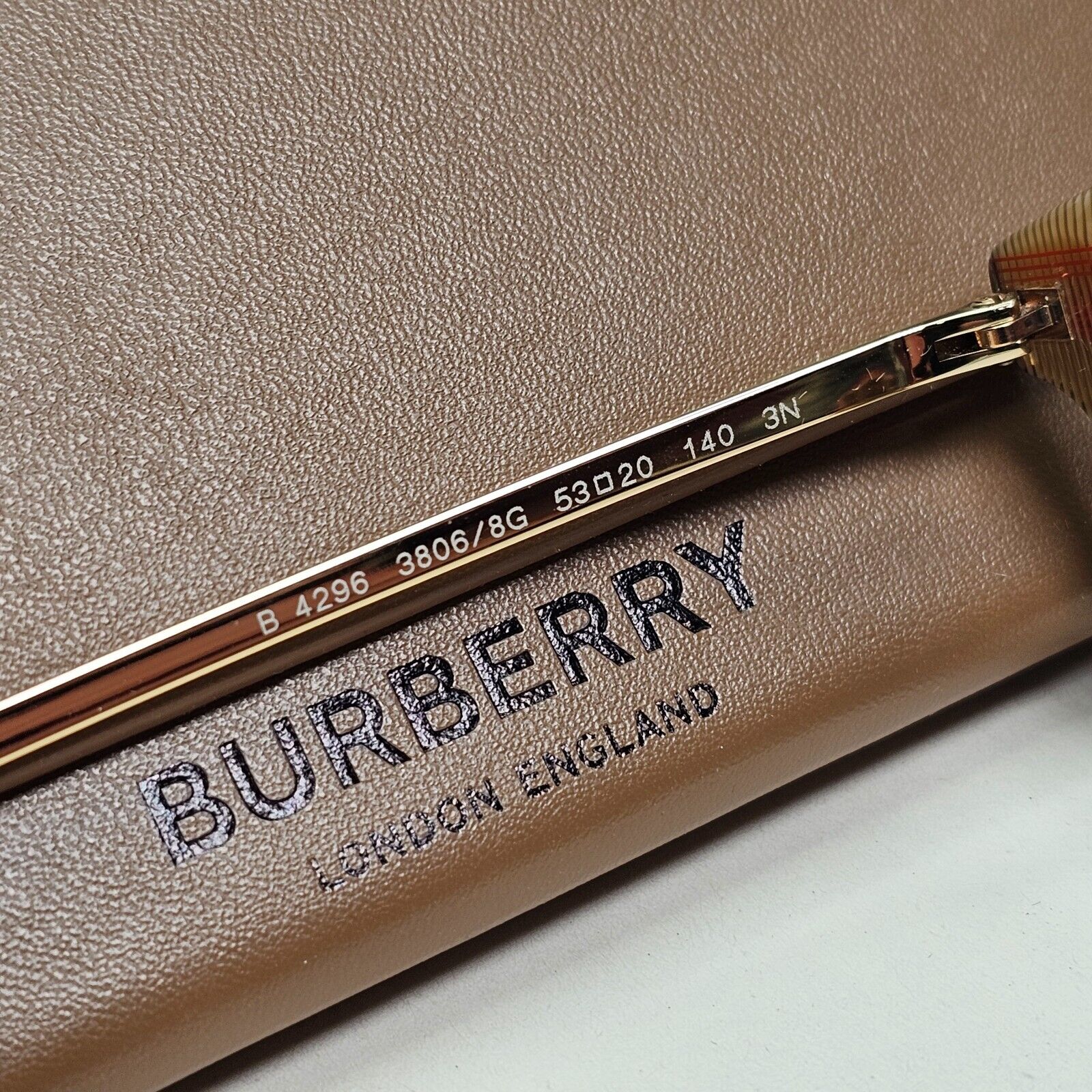 Burberry Sunglasses Black Gold Grey Gradient Round Plaid Check BE 4296 3806/8G