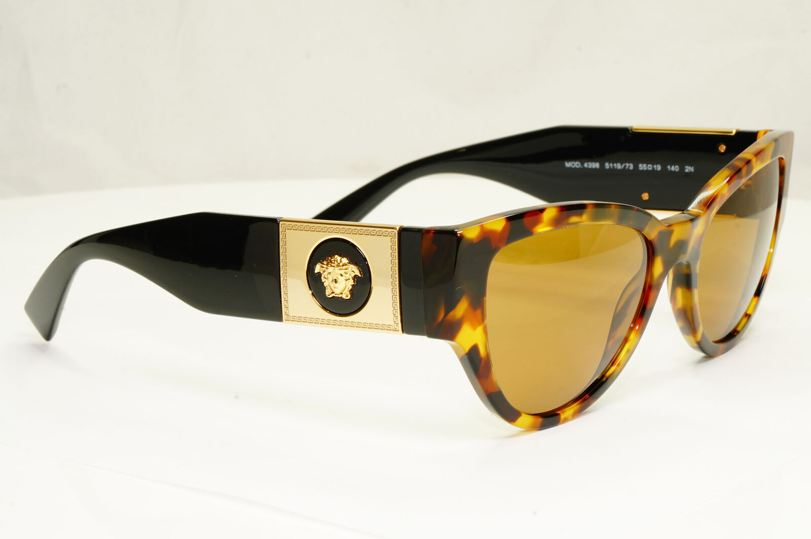 Authentic Versace Womens Gold Medusa Brown Black Square Sunglasses 4398 5119/73