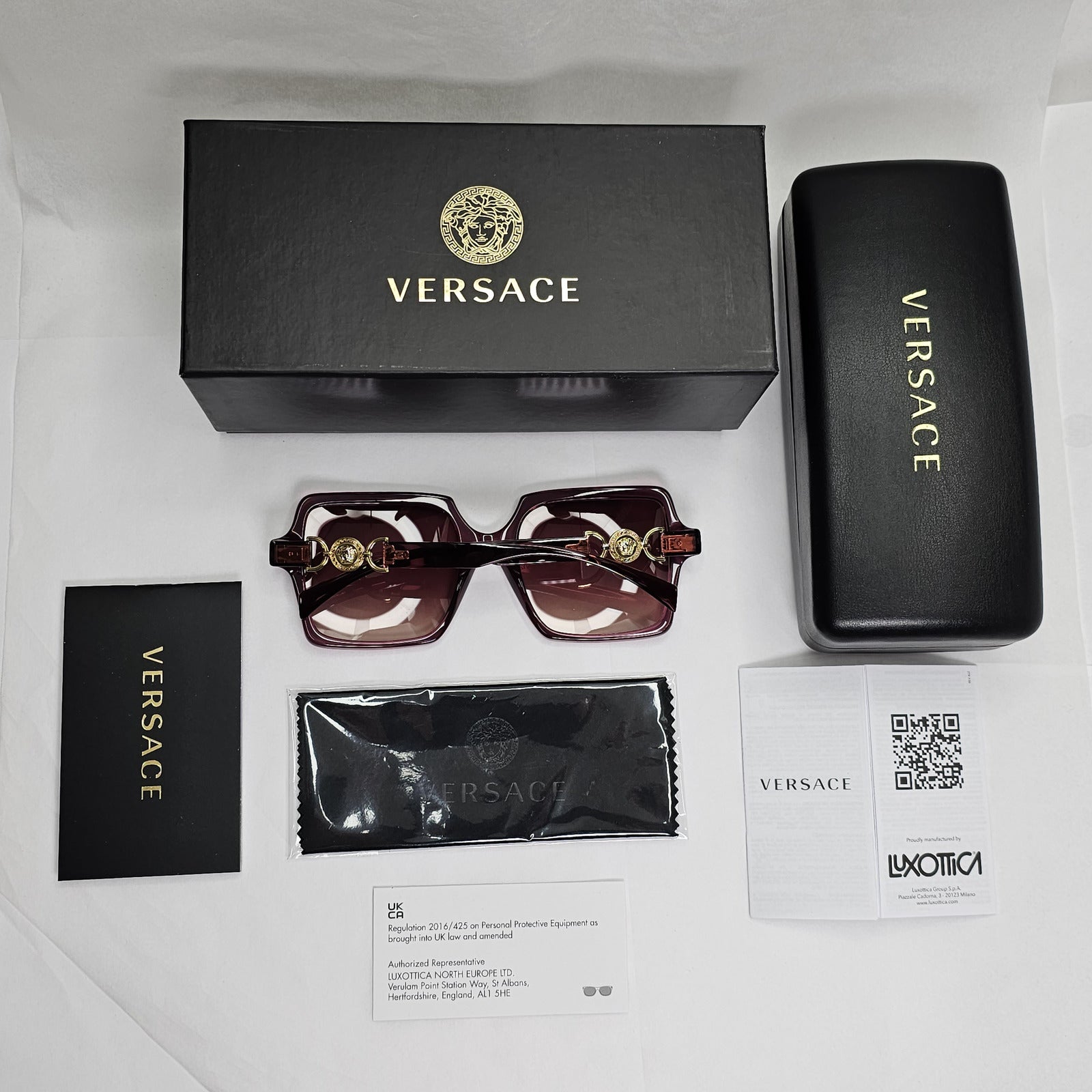 Versace Sunglasses Violet Transparent Gold Brown Gradient MOD VE 4441 5209/68