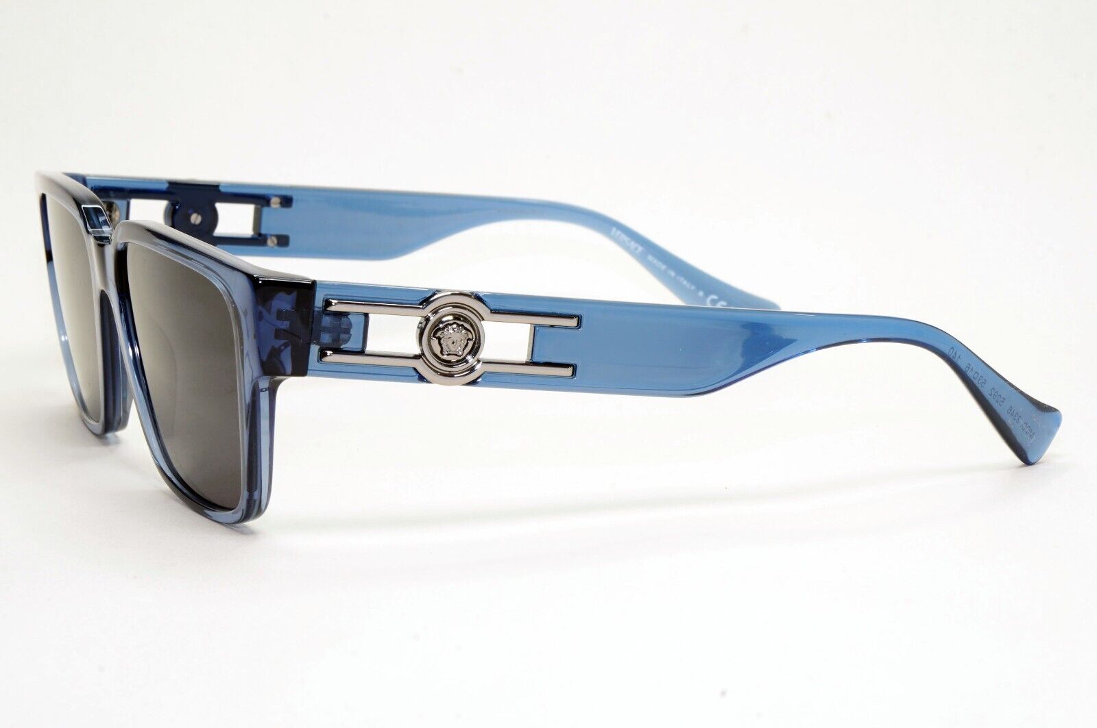 Versace Sunglasses Black Blue Transparent Square Medusa MOD VE 3346 5292 53mm