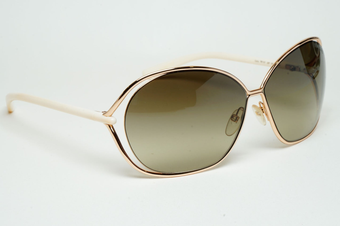 Tom Ford Sunglasses Carla Gold Grey Green Gradient White FT0157 TF 157 28P
