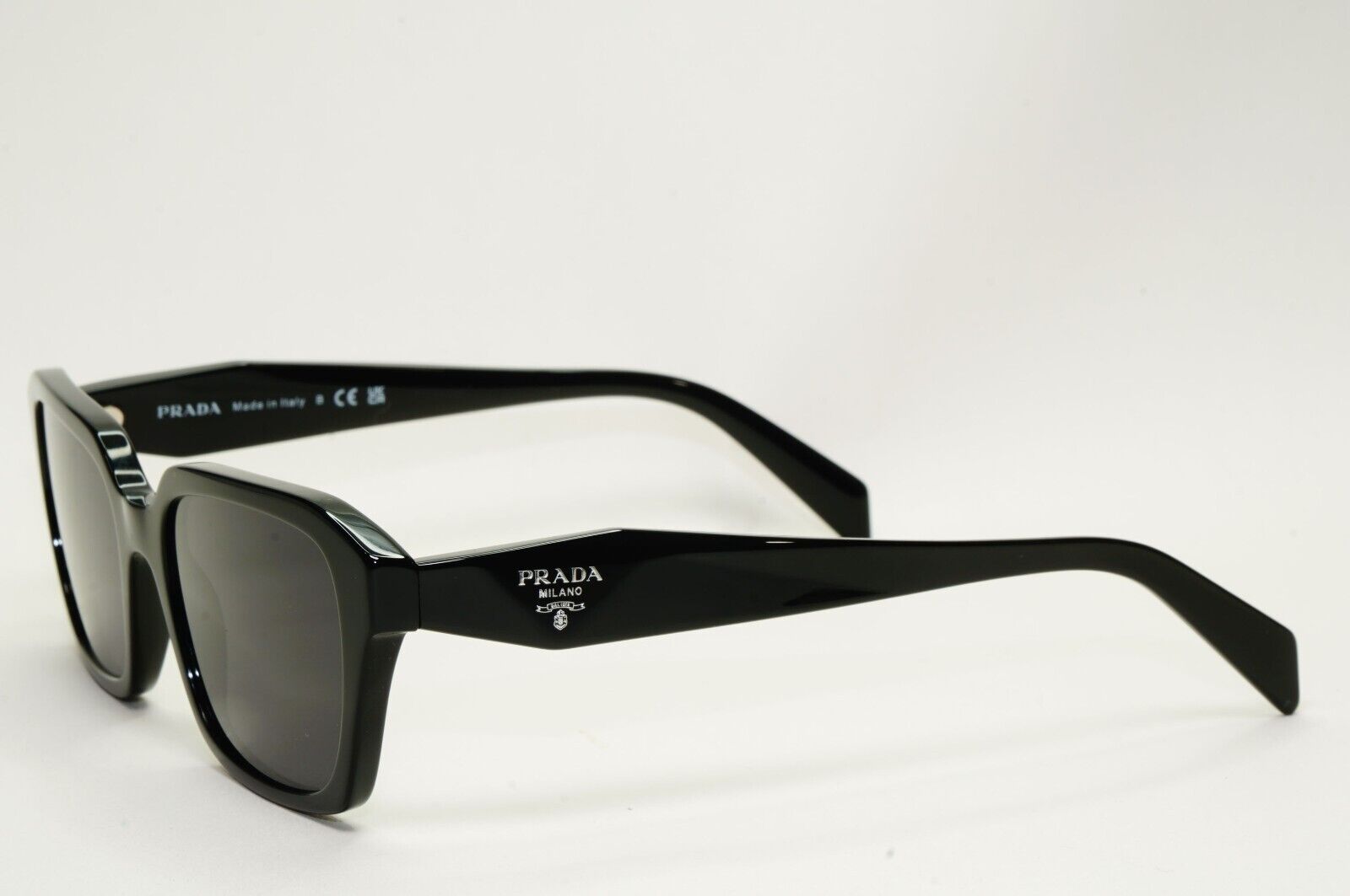 Prada Sunglasses Symbole Glossy Black Square PR14ZV VPR 14Z 1AB-1O1 52mm